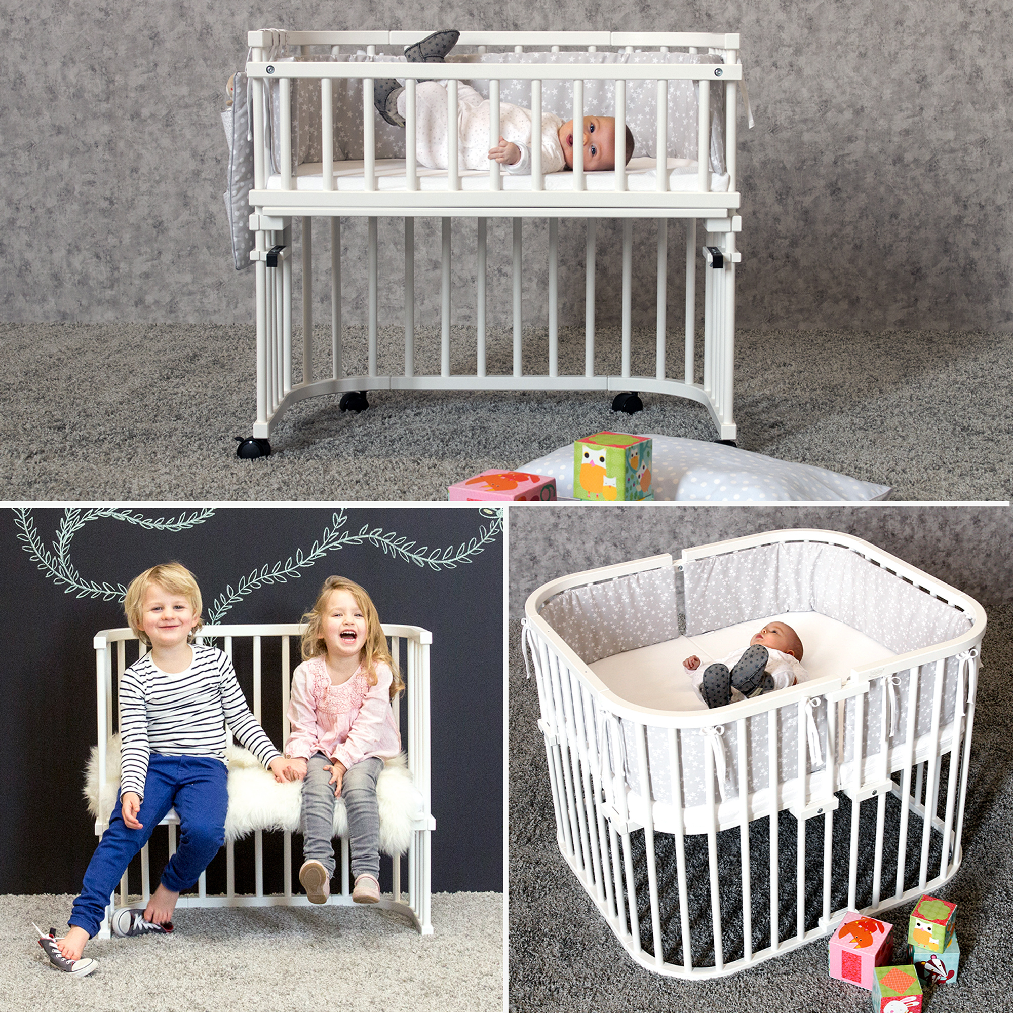 Beistellbetten, babybay, Weiß – Produktansicht