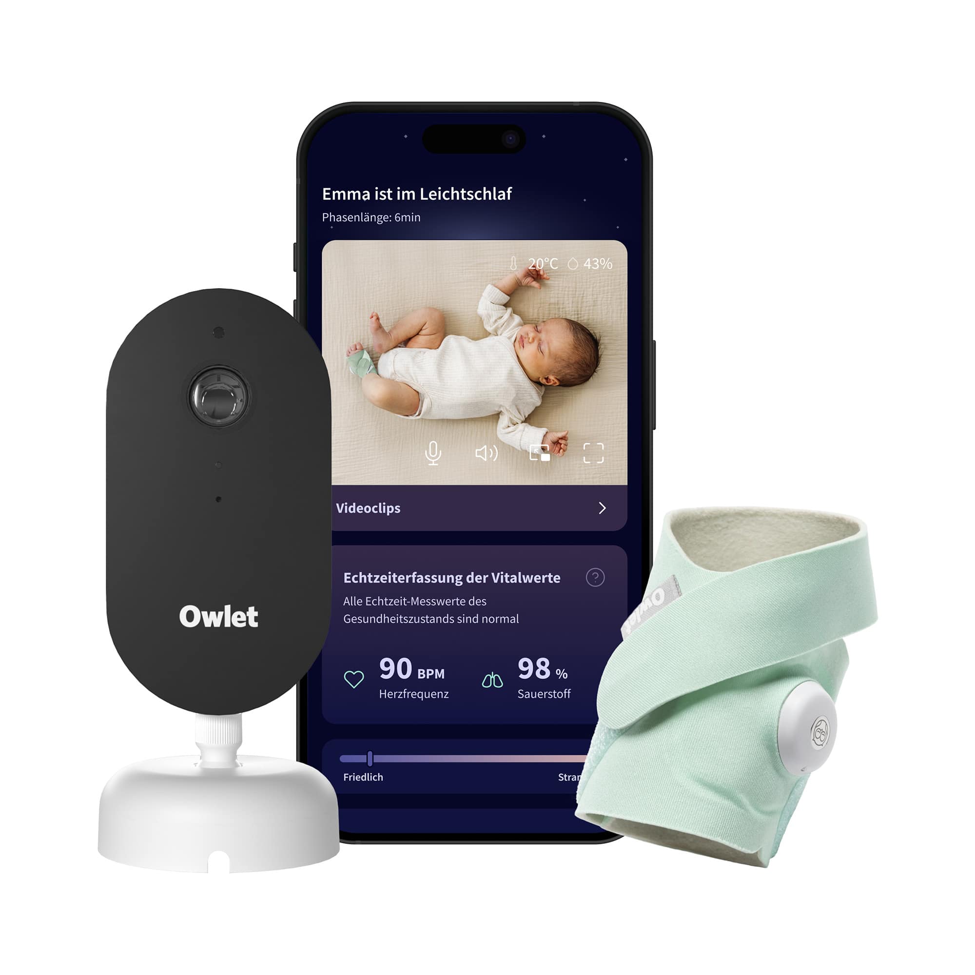 Produkte, Owlet, Grün – Produktansicht