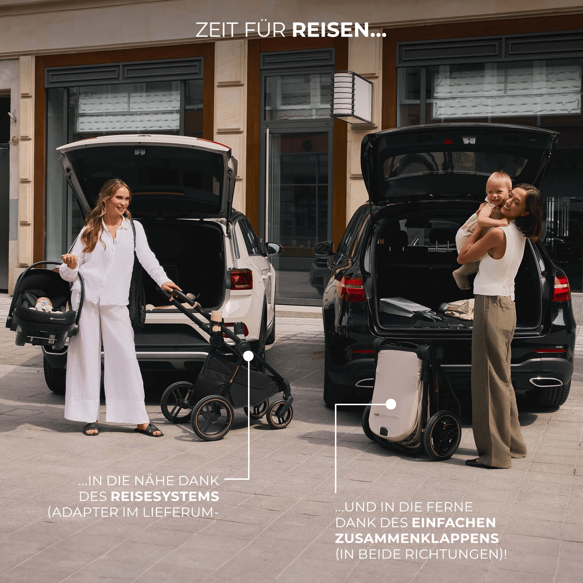 Kombi-Kinderwagen, Kinderkraft, Schwarz – Produktansicht