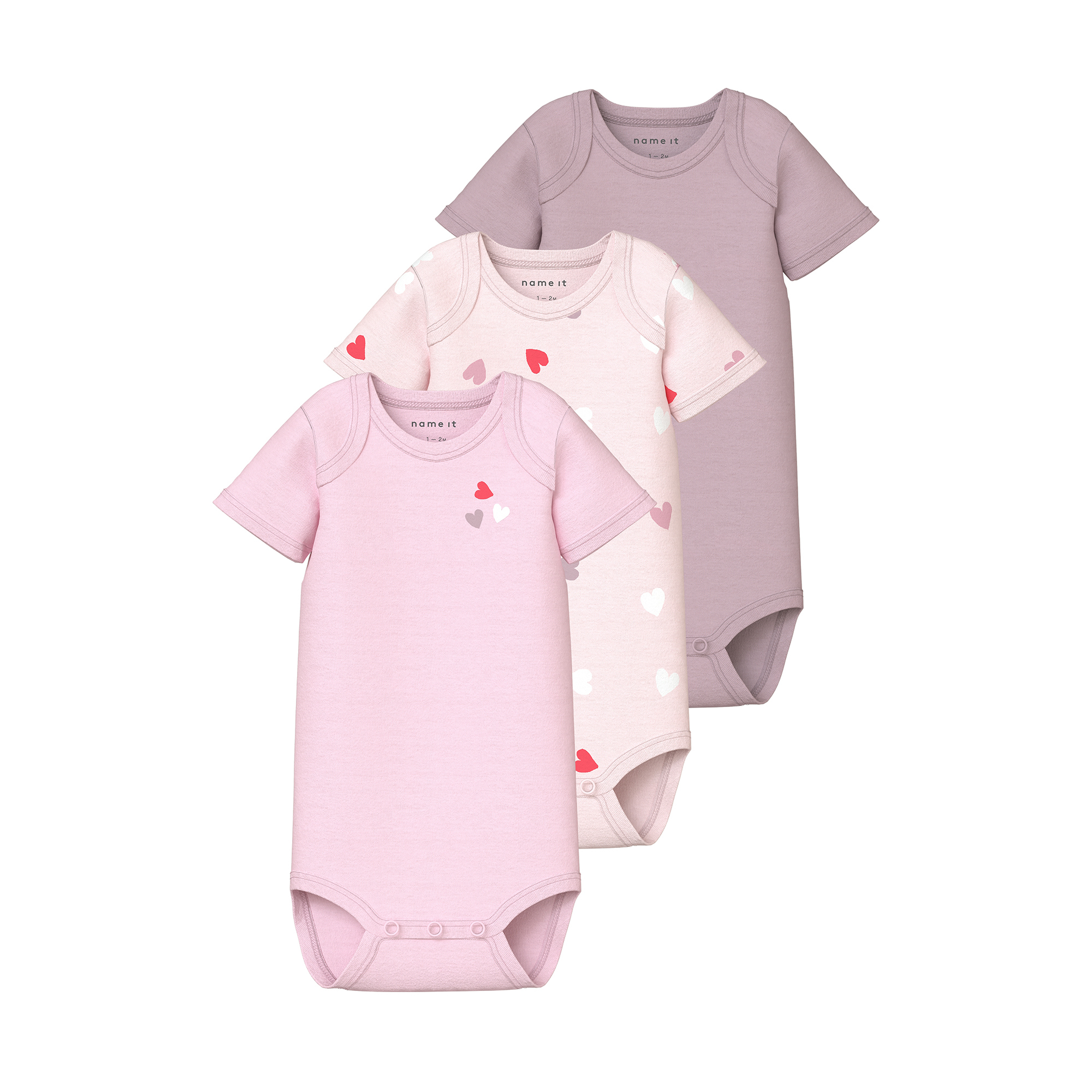 Kurzarmbodys, name it, Pink – Besonderheit: aus 100% Baumwolle