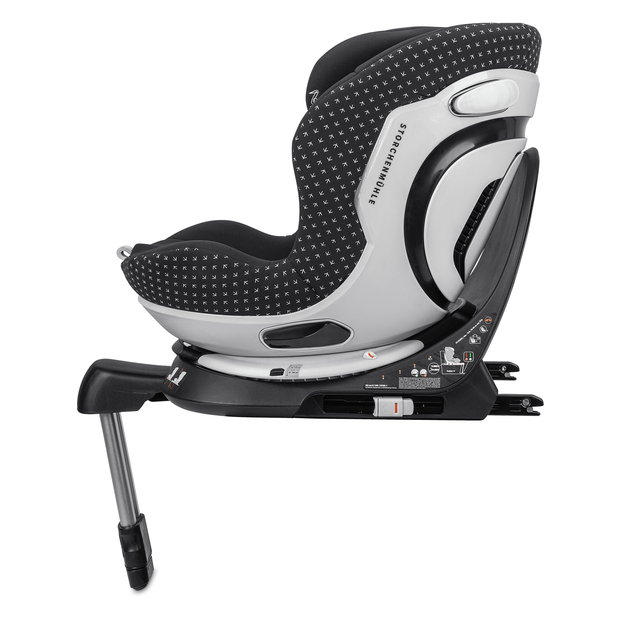 Reboarder 0-18 kg, Gruppe 0+/1, Storchenmühle, Schwarz – Produktansicht