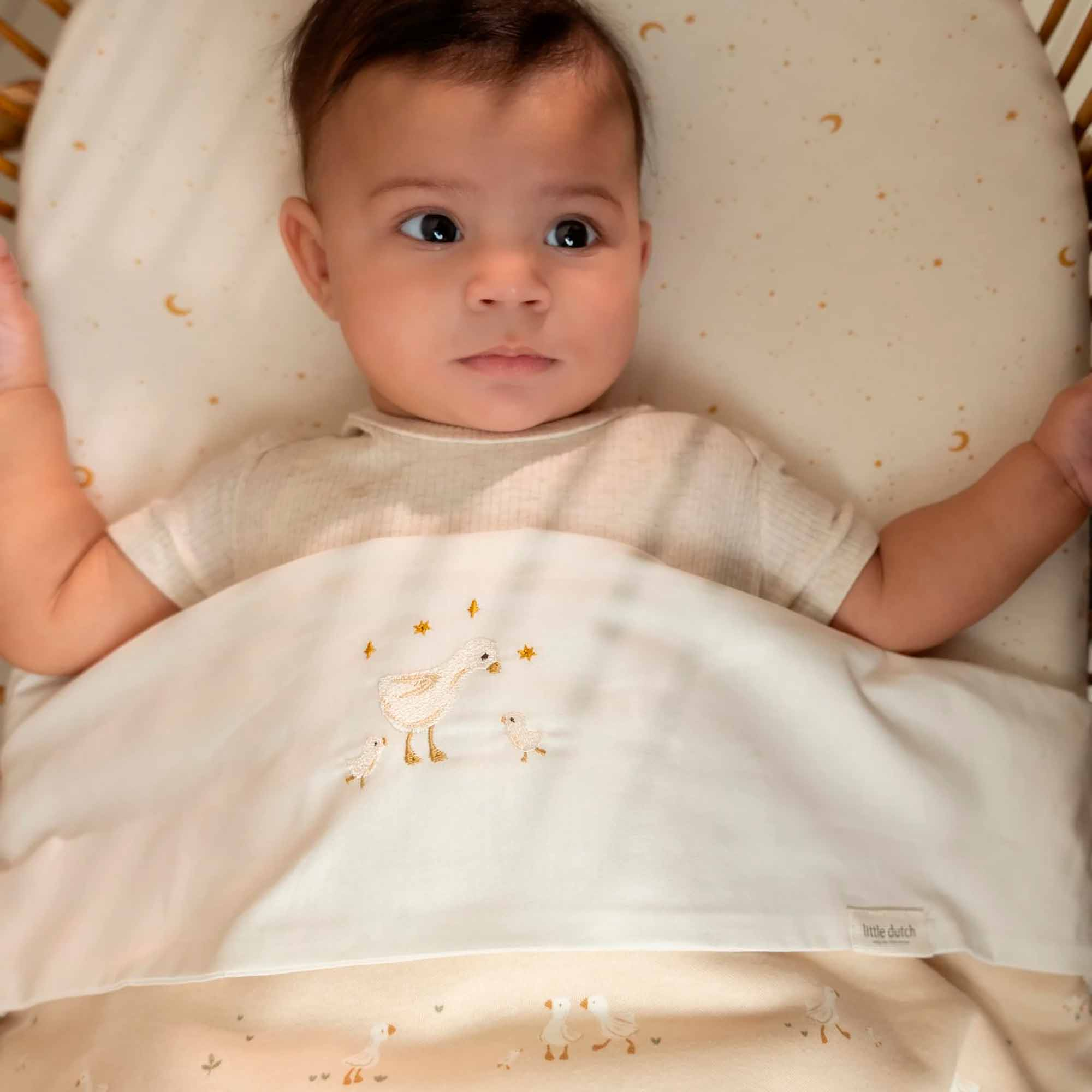 Spannbettlaken, LITTLE DUTCH, Weiß – Produktansicht