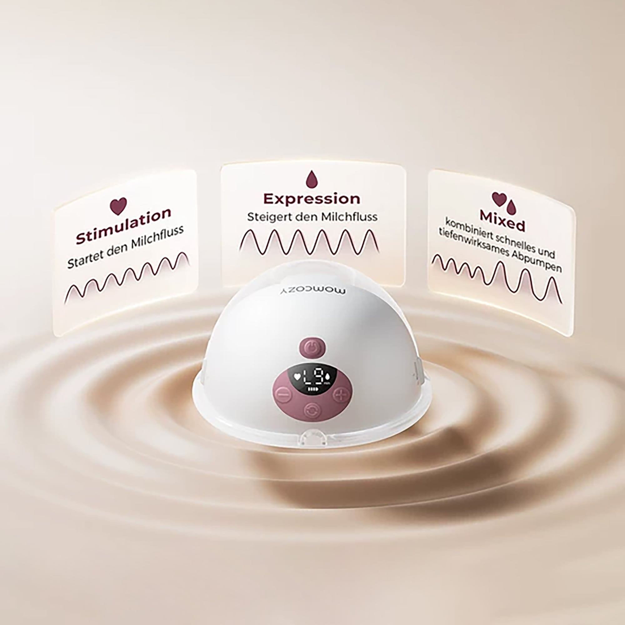 Hands Free Milchpumpen, momcozy, Weiß – Produktansicht