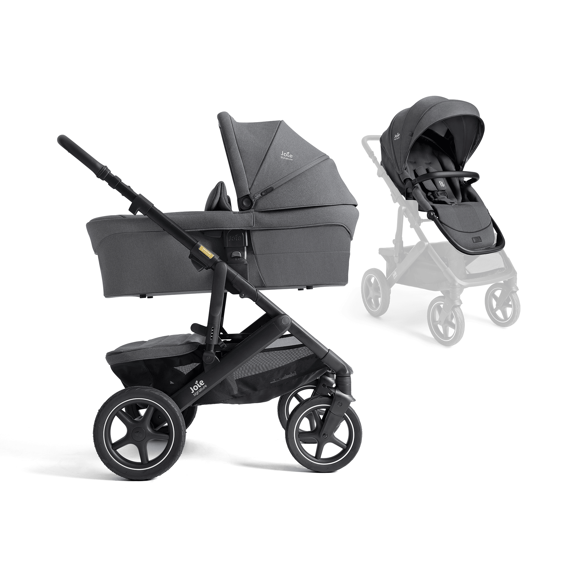 Kombi-Kinderwagen, Joie signature, Braun – Besonderheit: praktischer 4in1 Kombi-Kinderwagen im Set mit Babywanne Ramble™ XL