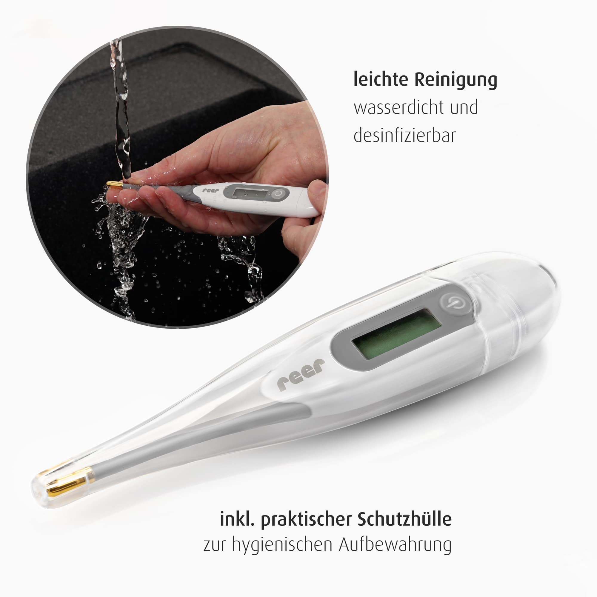 Fieberthermometer, reer, Weiß – Produktansicht