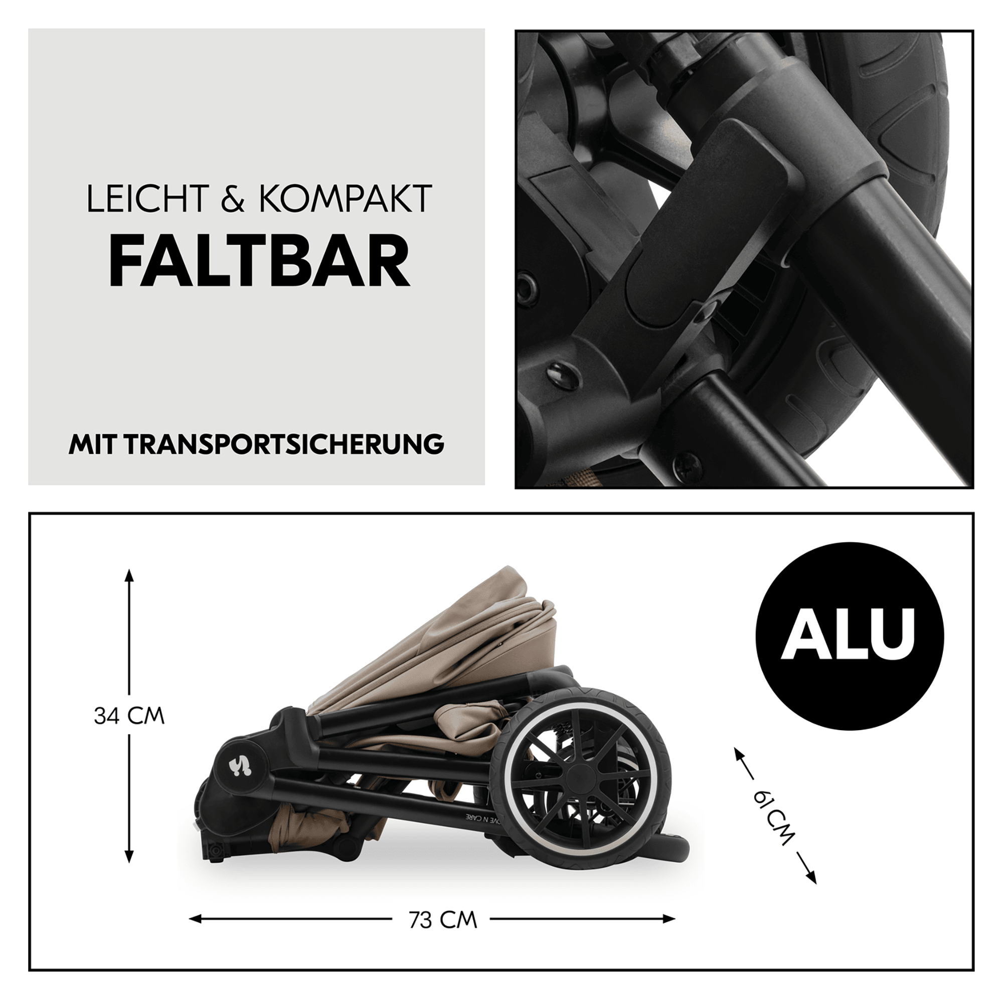 Kombi-Kinderwagen, hauck, Beige – Produktansicht