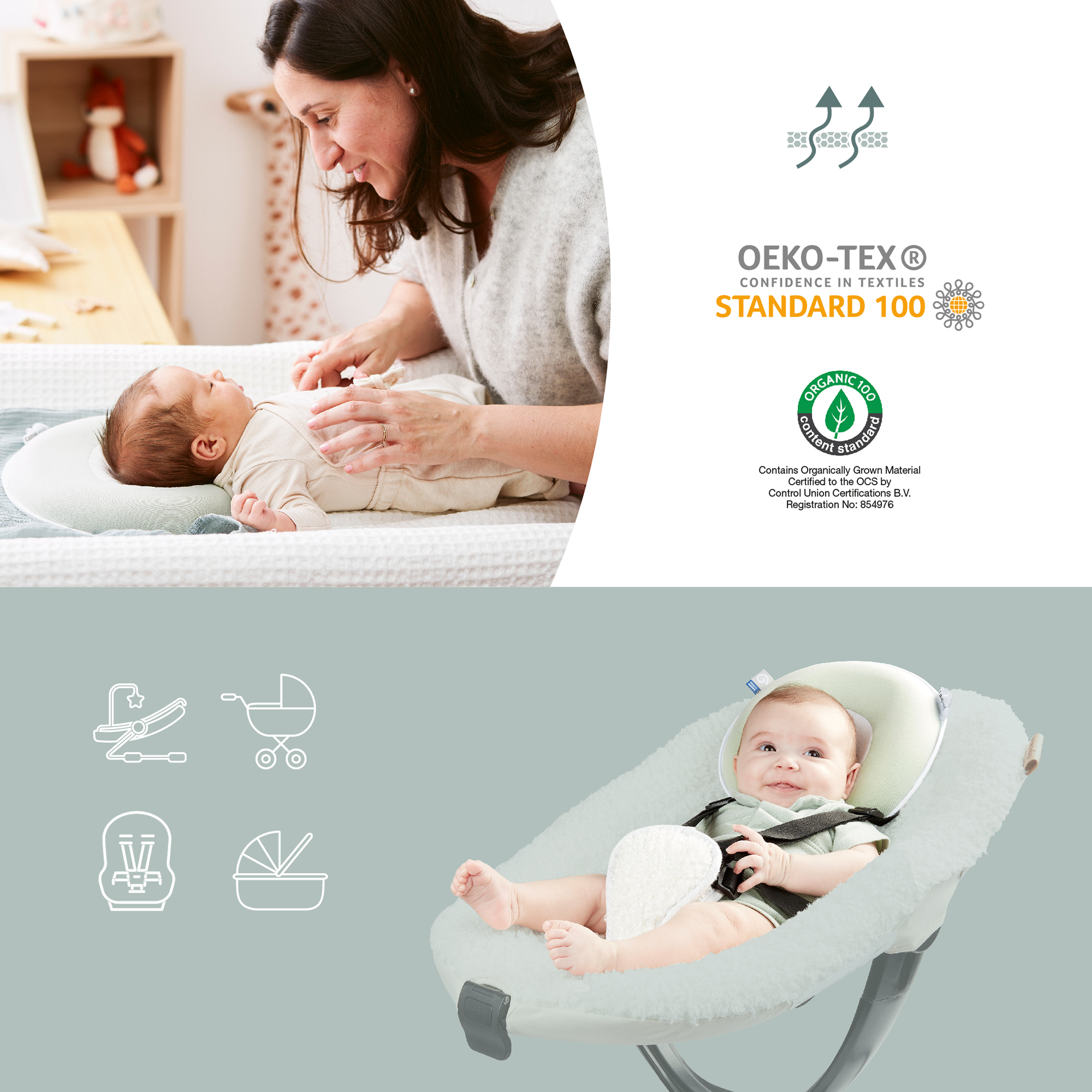 Bettdecken & Kissen, babymoov, Grün – Produktansicht