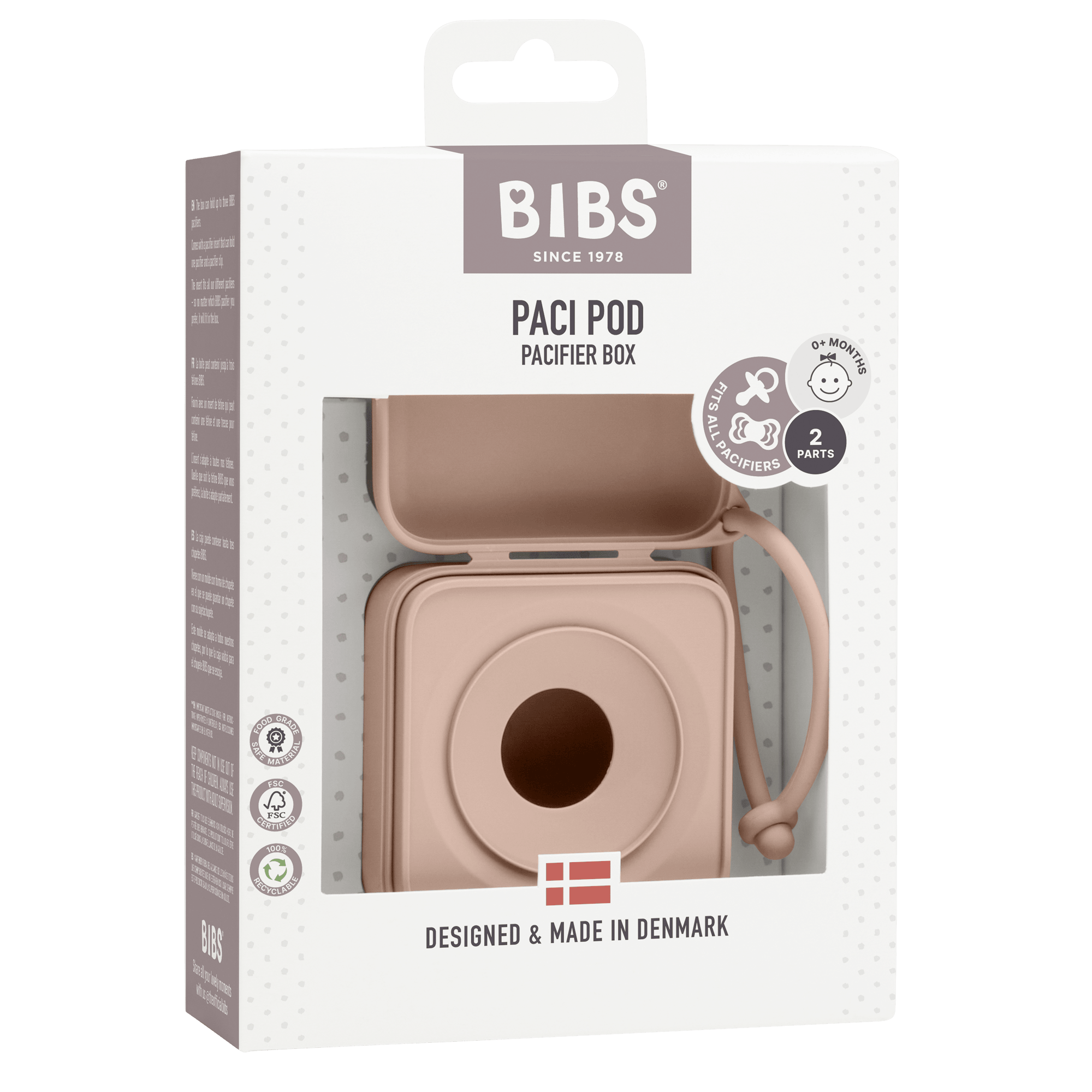 Schnullerboxen, BIBS, Pink – Produktansicht