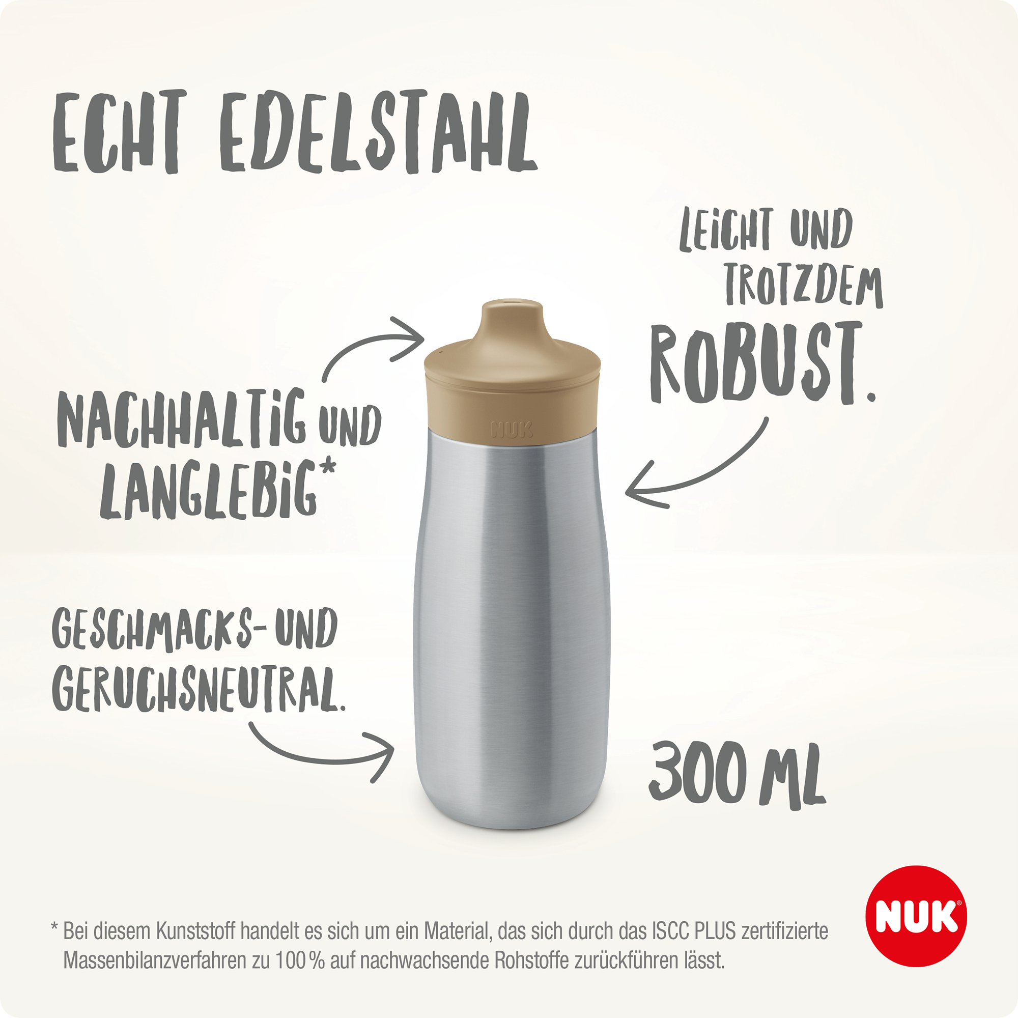 Babyfläschchen, NUK, Beige – Produktansicht