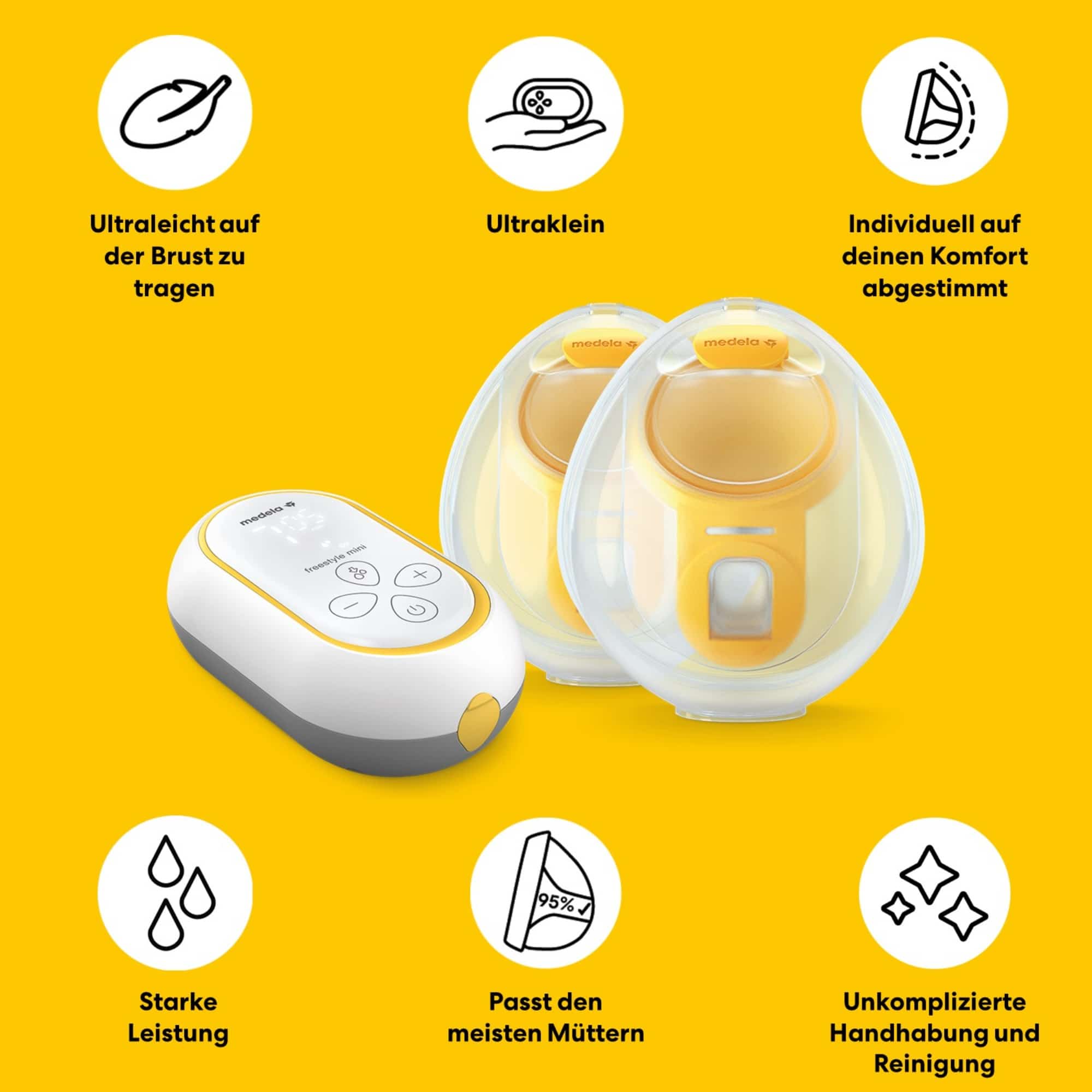Hands Free Milchpumpen, medela, Transparent – Produktansicht