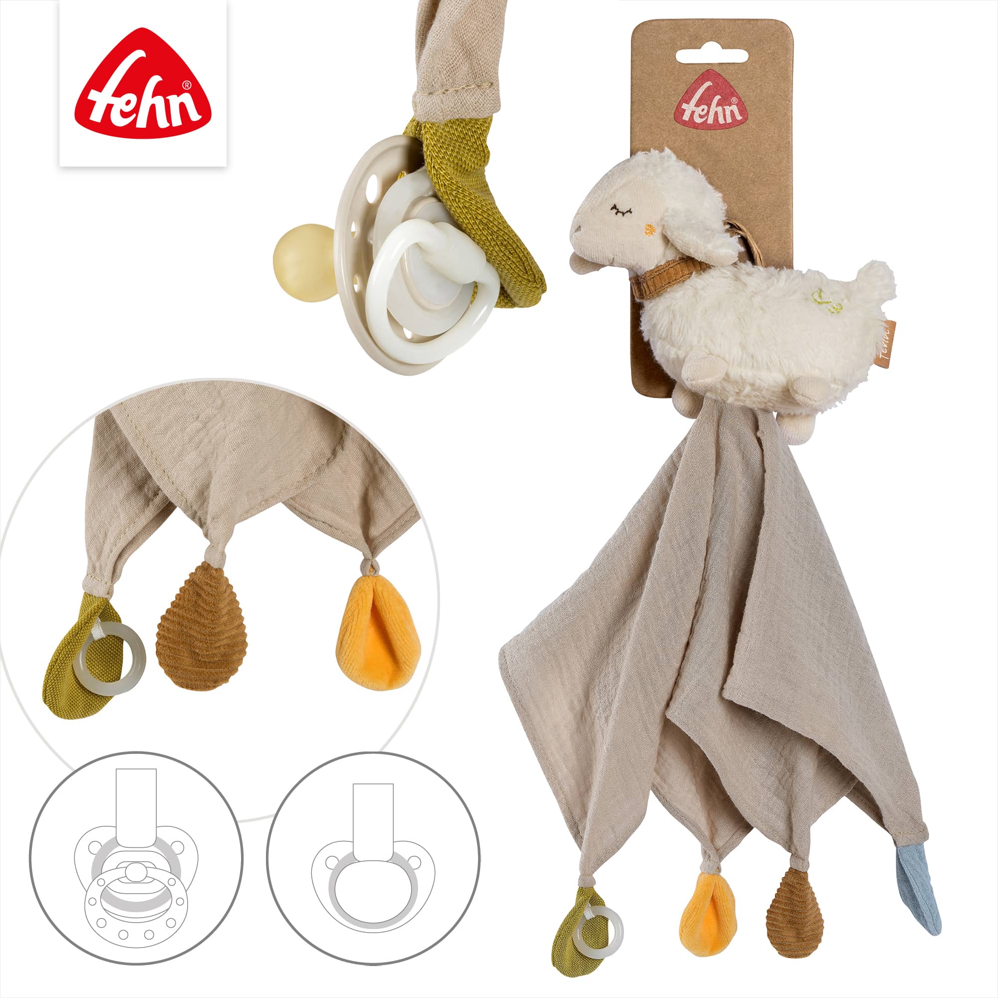Schmusetücher, fehn, Mehrfarbig – Produktansicht