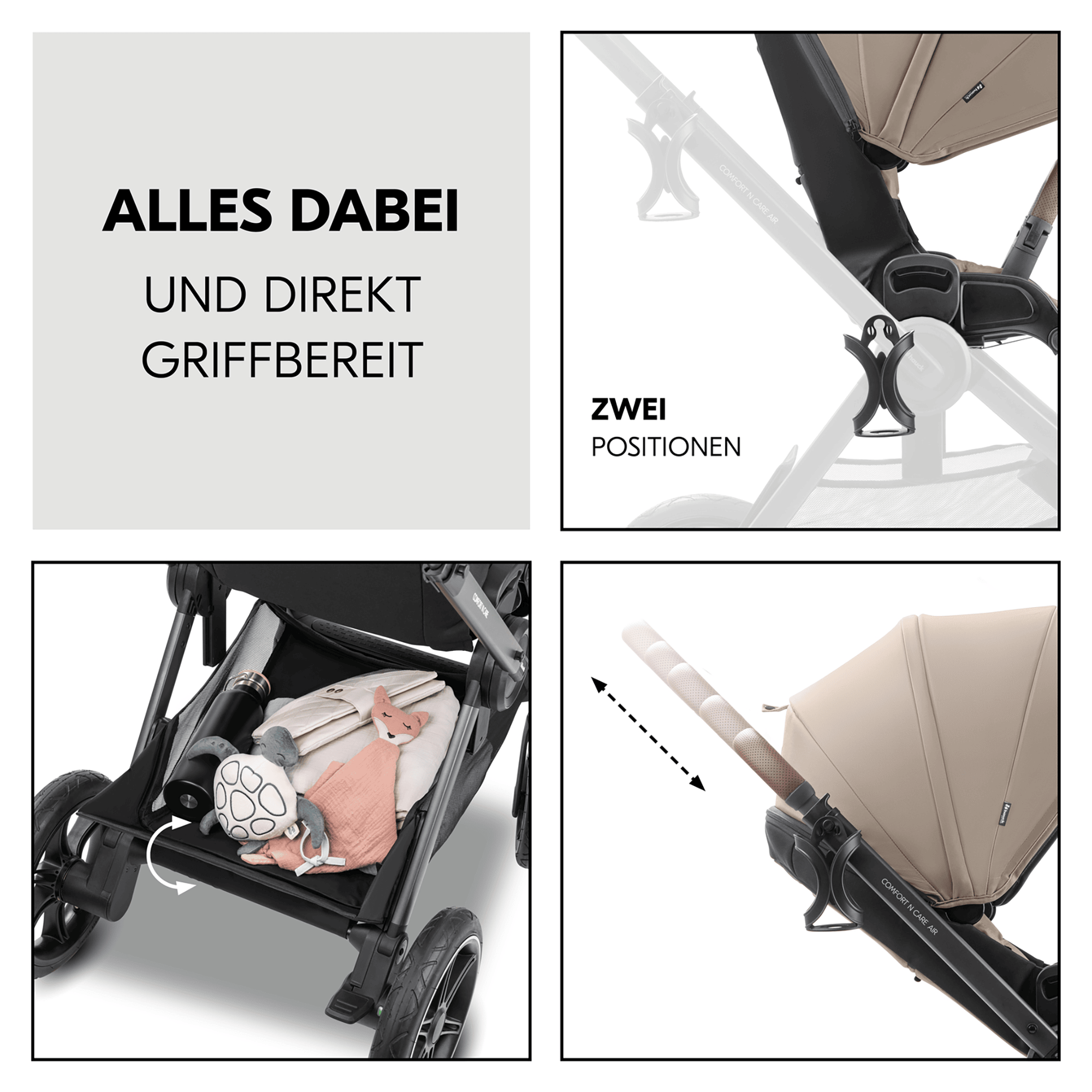 Kombi-Kinderwagen, hauck, Beige – Produktansicht