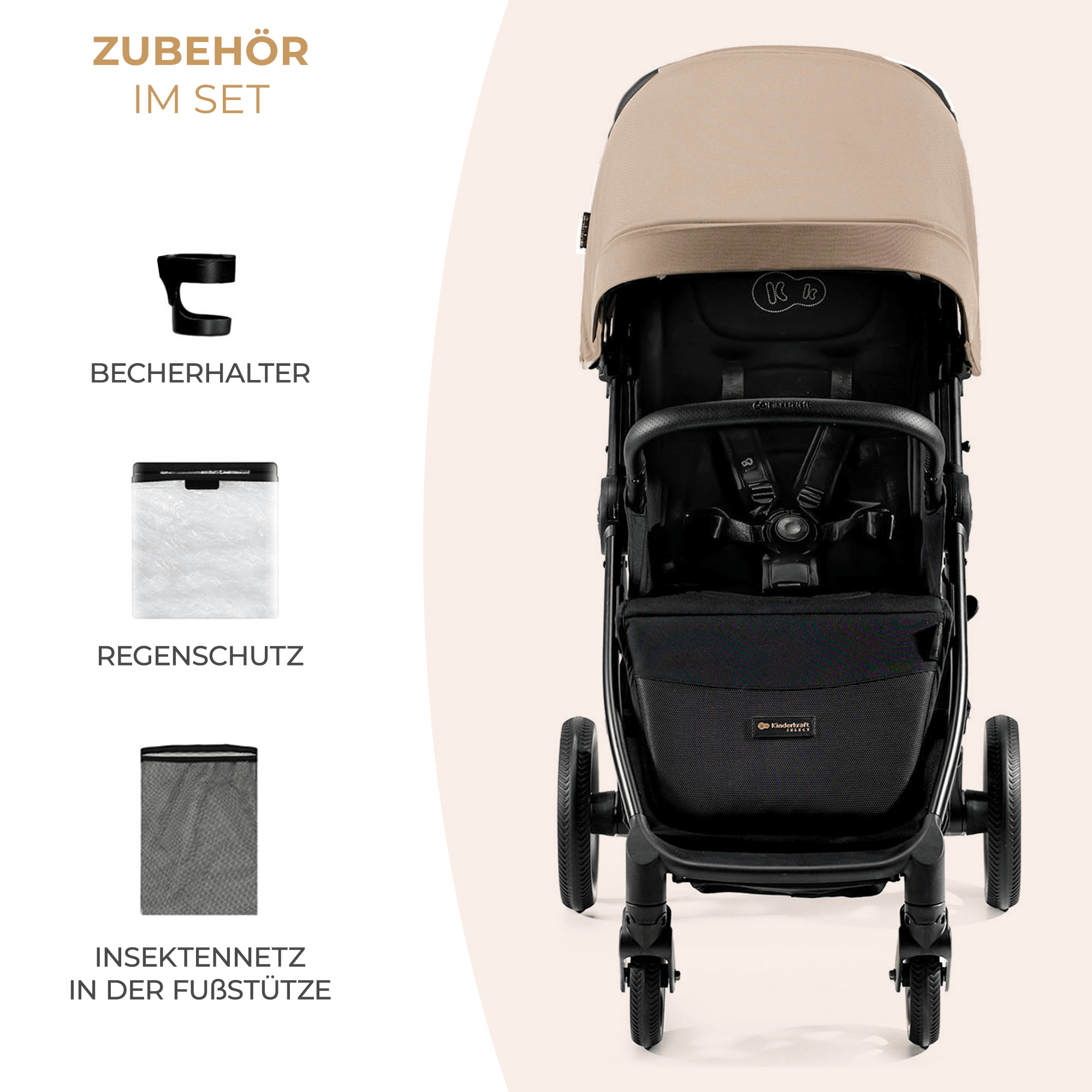 Buggys beige, Kinderkraft, Beige – Produktansicht