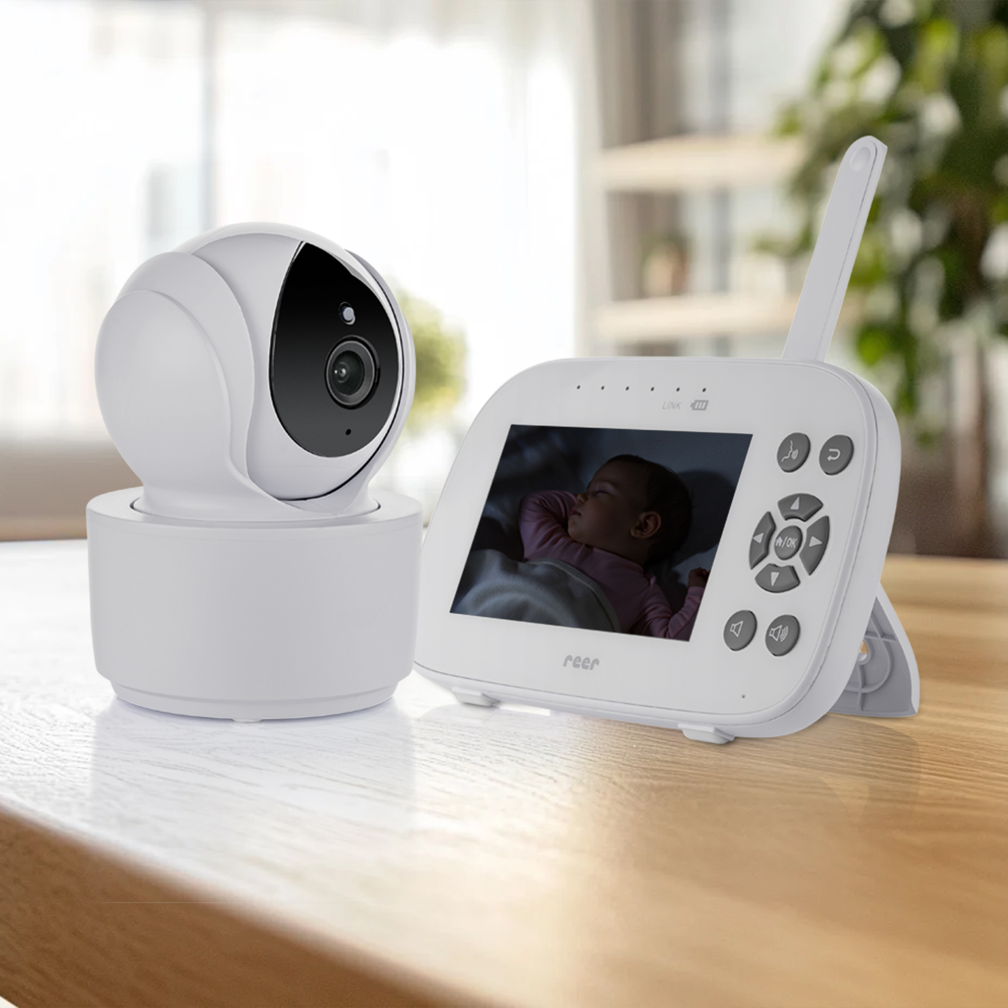 Video Babyphone, reer, Weiß – Besonderheit: Set aus Video-Babyphone und 2 Kameras 