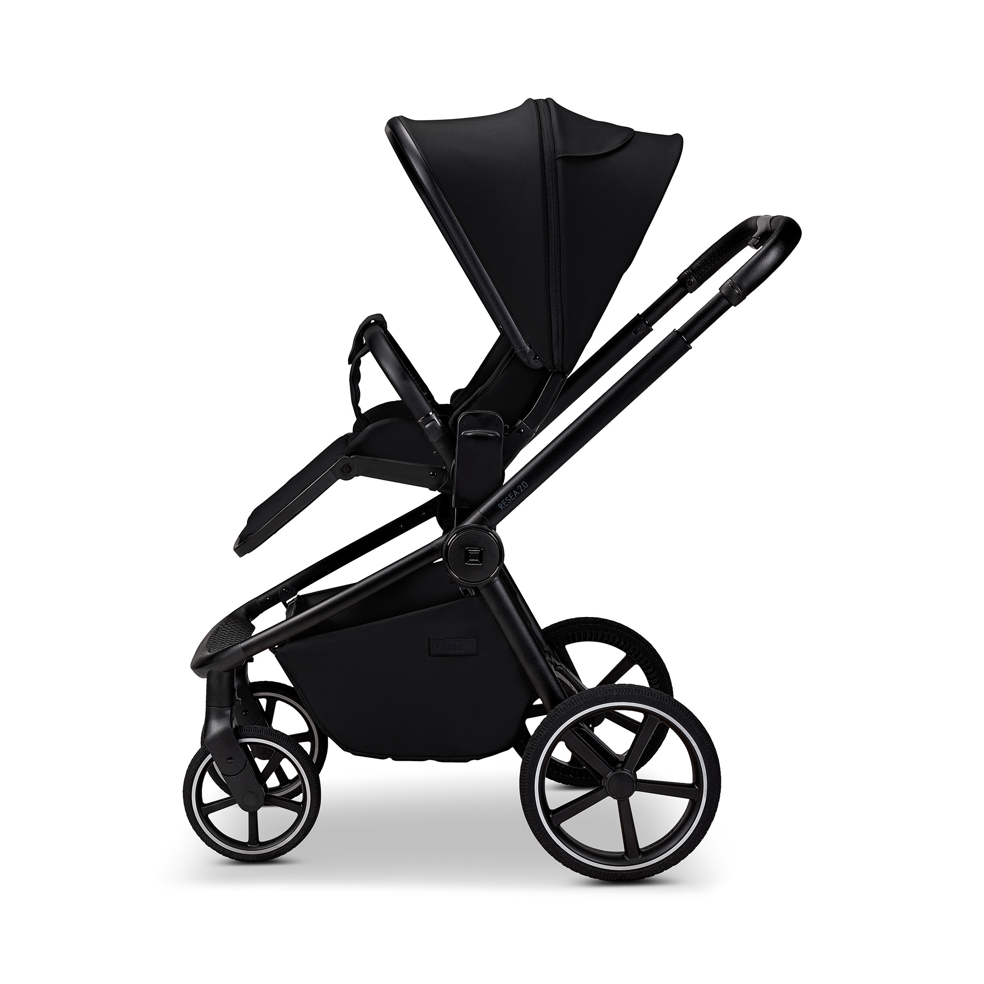 Kombi-Kinderwagen, MOON, Schwarz – Produktansicht