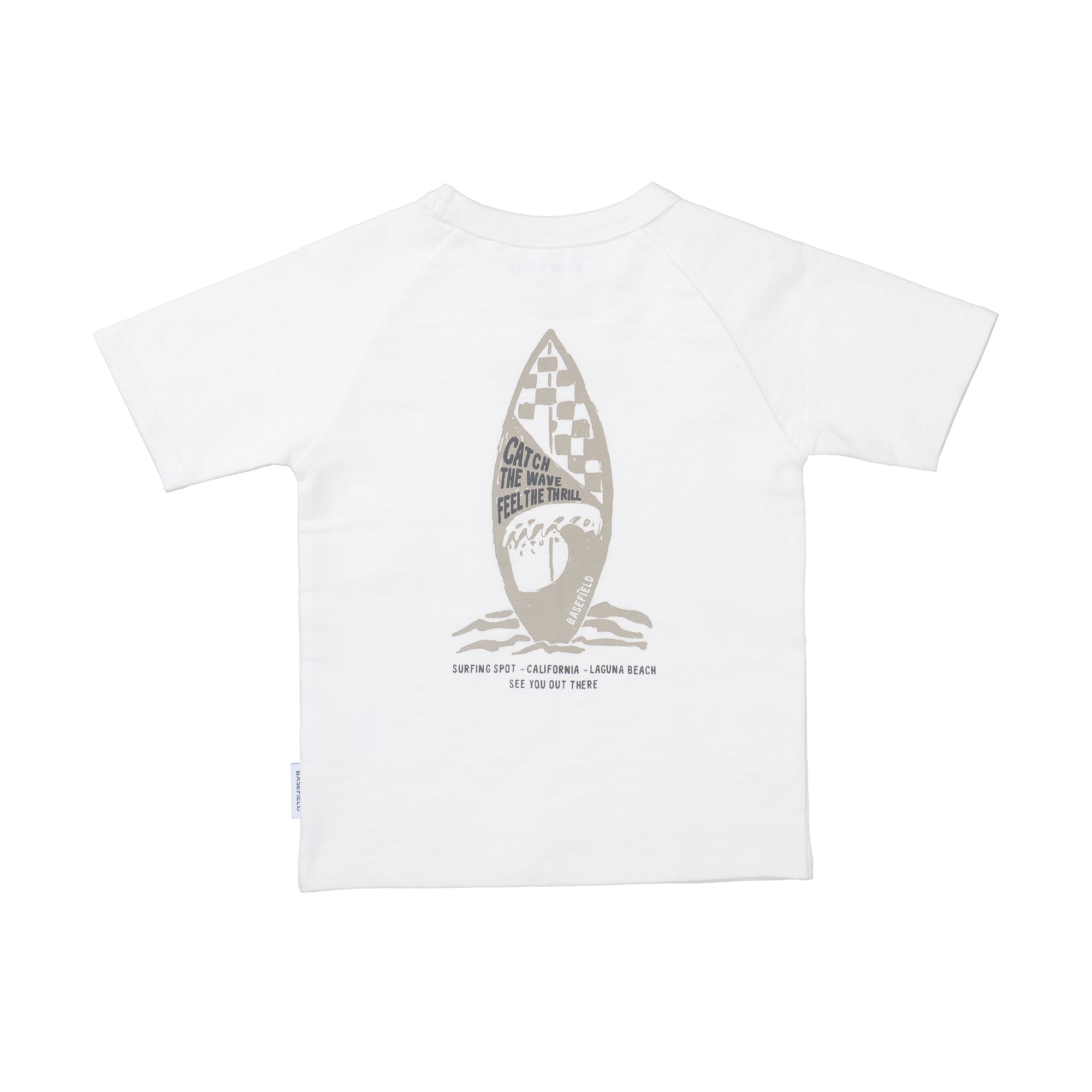 Kurzarmshirts, BASEFIELD, Weiß – Besonderheit: aus 100% Baumwolle
