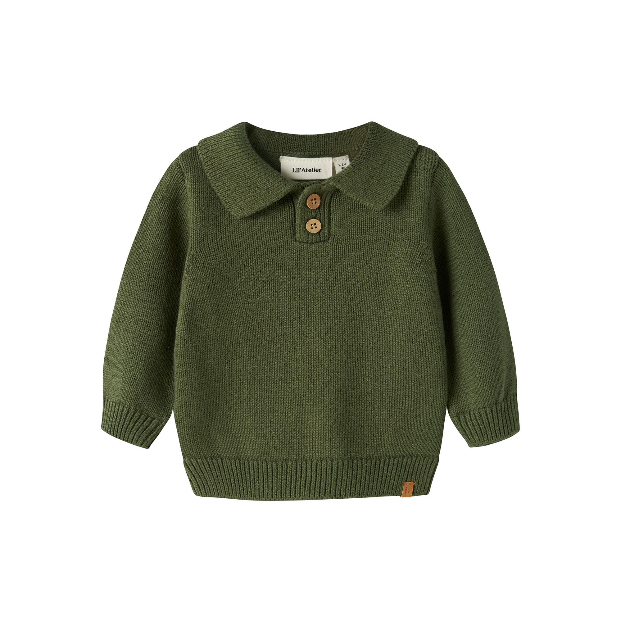 Langarmshirts, Lil' Atelier, Grün – Besonderheit: Knopfleiste am Kragen