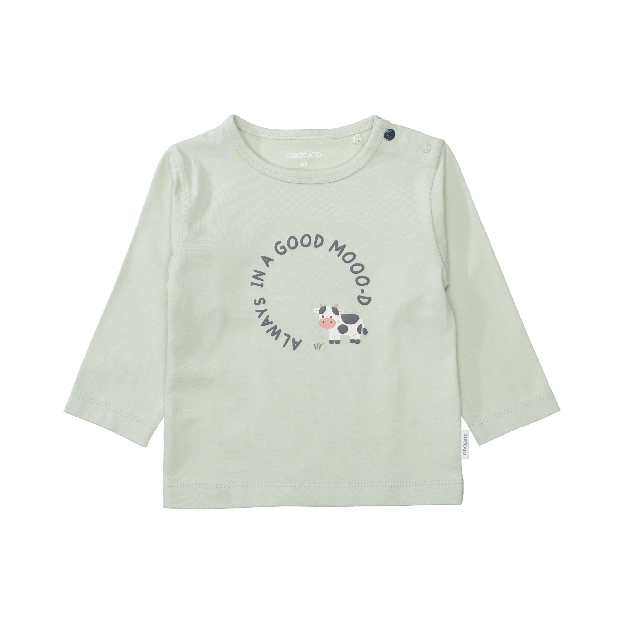 Langarmshirts, STACCATO, Grün – Besonderheit: aus 100% Baumwolle