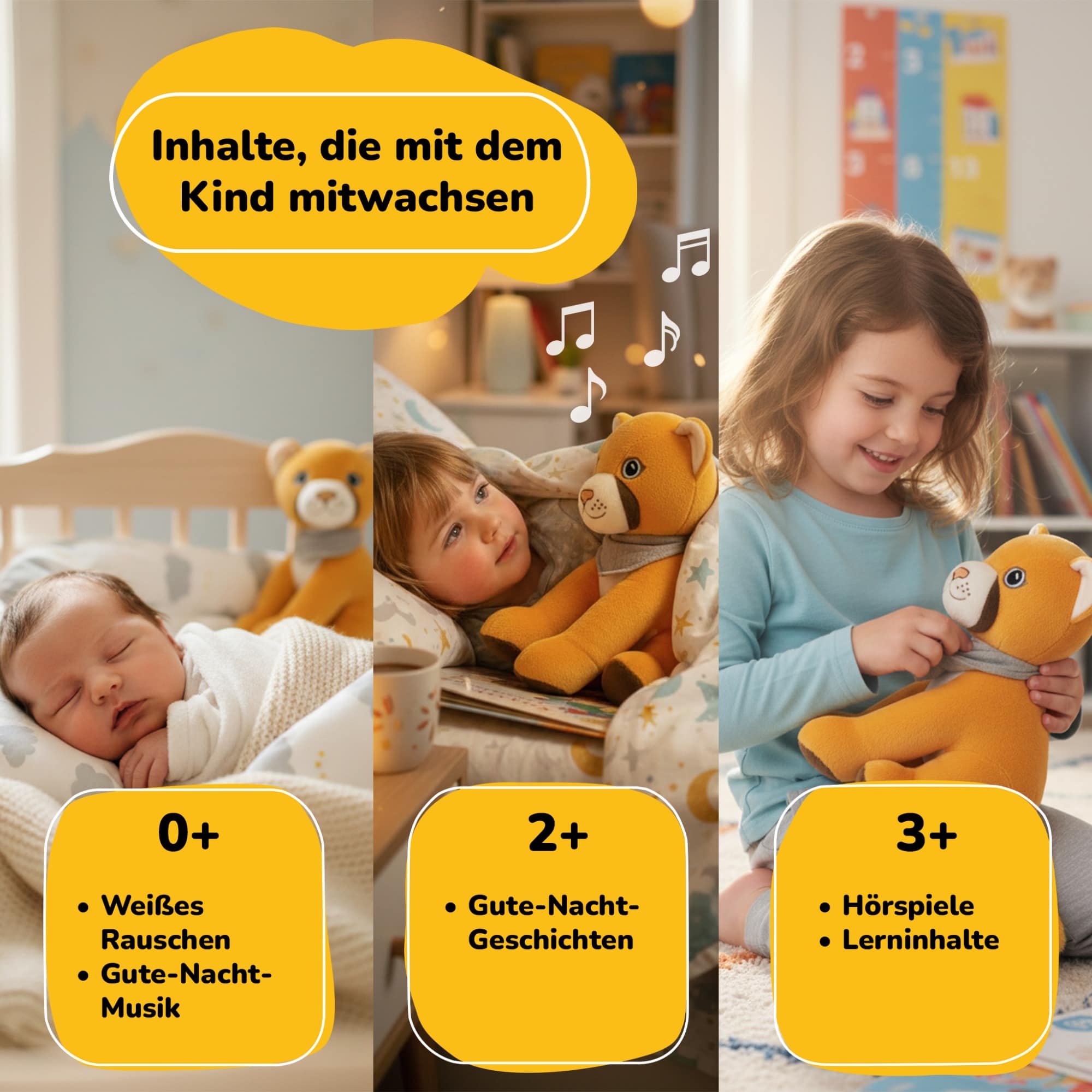 Kuscheltiere, Lenabo, Gelb – Produktansicht