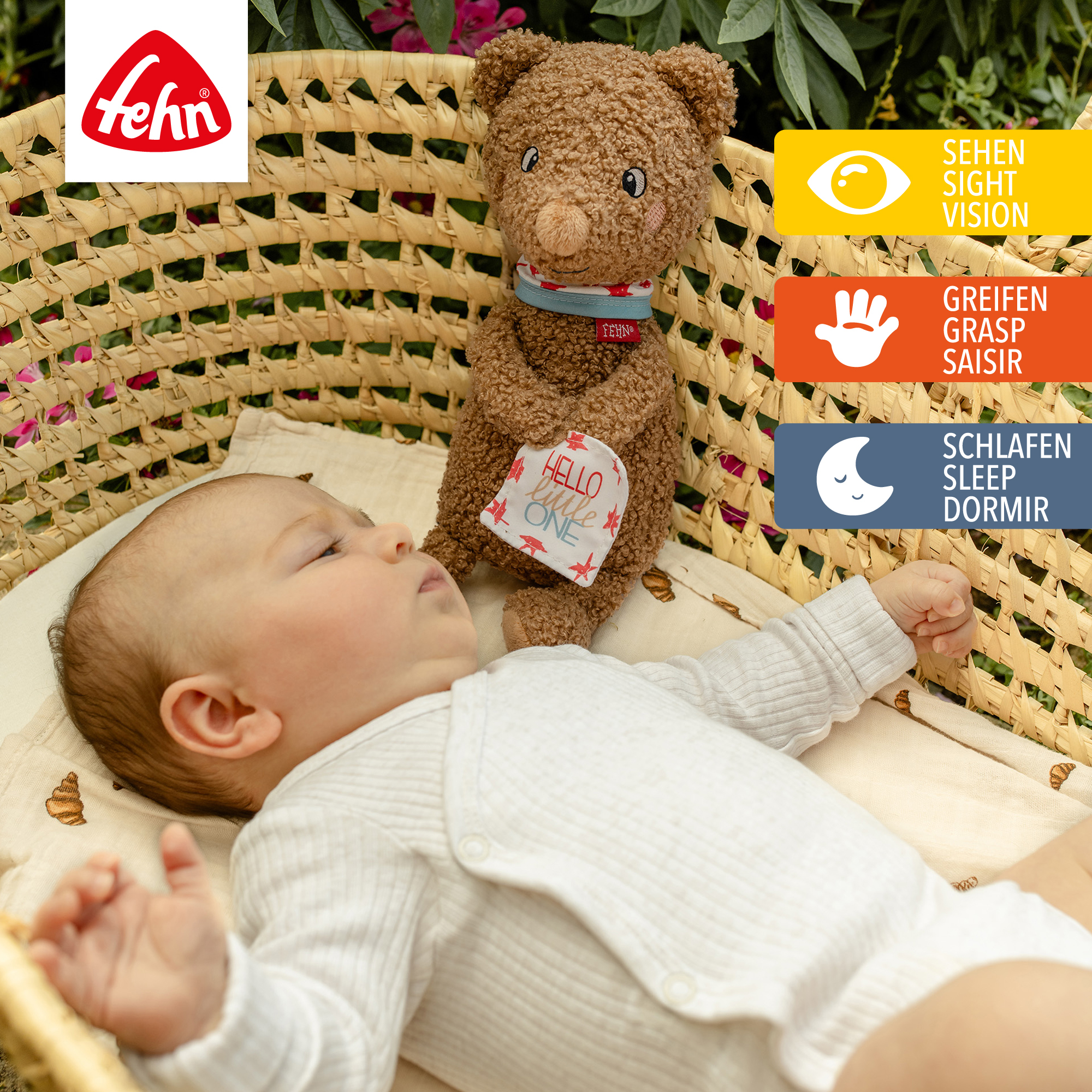 Kuscheltiere, fehn, Braun – Besonderheit: weiches Kuscheltier zum Schmusen und Kuscheln aus Curly-Plüsch
