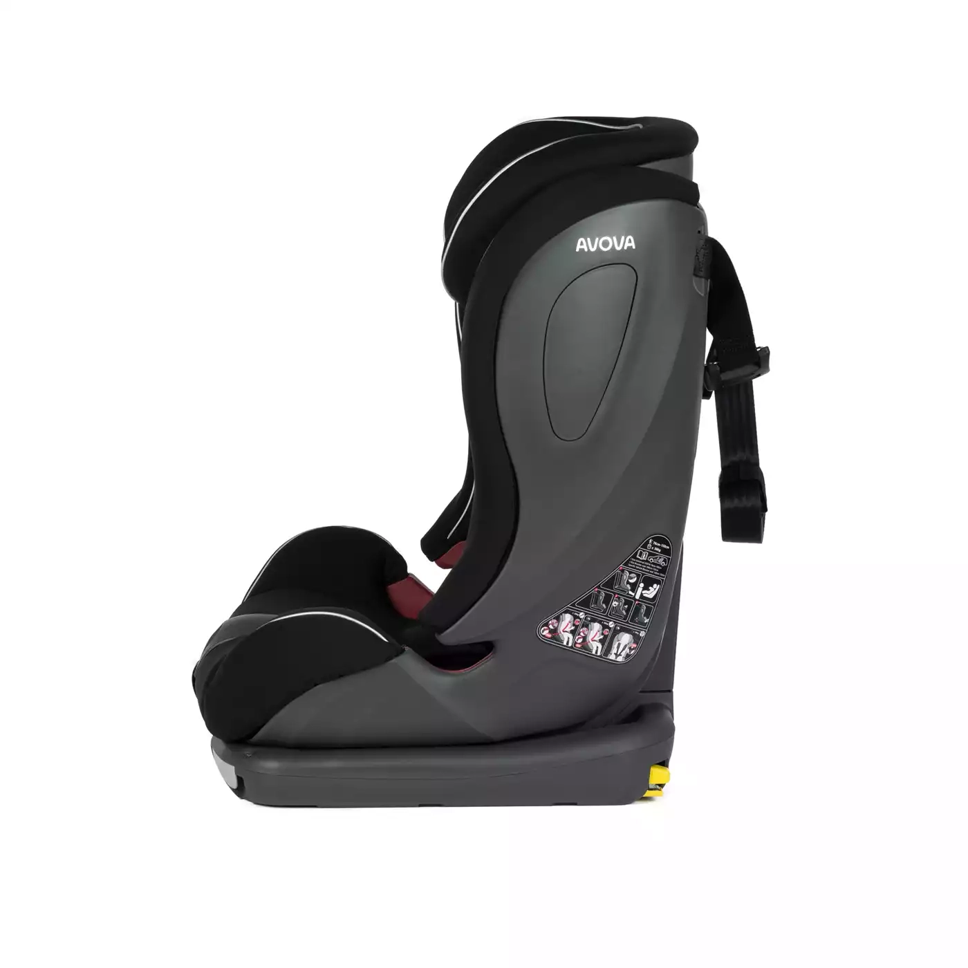 Kindersitze 9-36 kg, Gruppe 1/2/3, AVOVA, Schwarz – Produktansicht