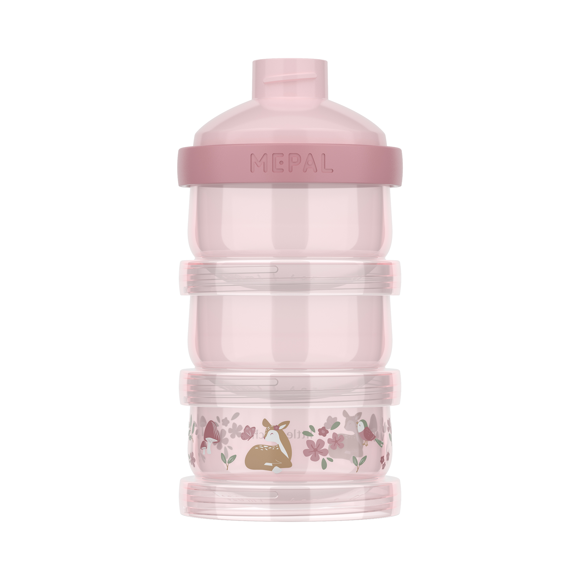 Nahrungsbehälter, MEPAL, Pink – Besonderheit: aus 3 stapelbaren, kompakten Fächern