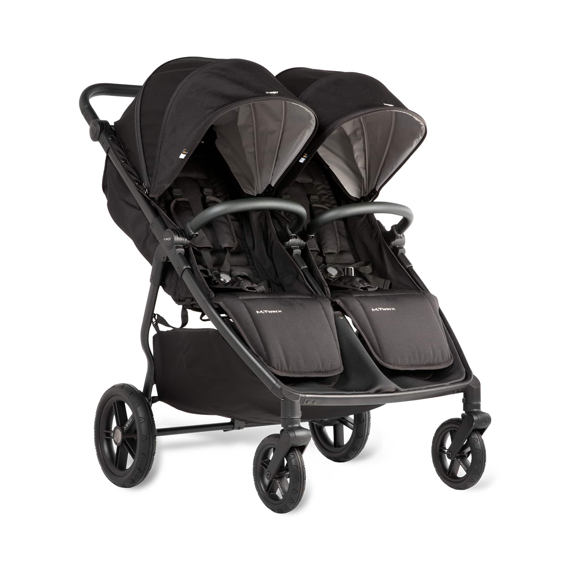 Zwillingswagen & Geschwisterwagen, MAST, Schwarz – Besonderheit: verschiedene Kombinationsmöglichkeiten mit Sitz, (separat erhältliche) Babywanne und Kindersitz