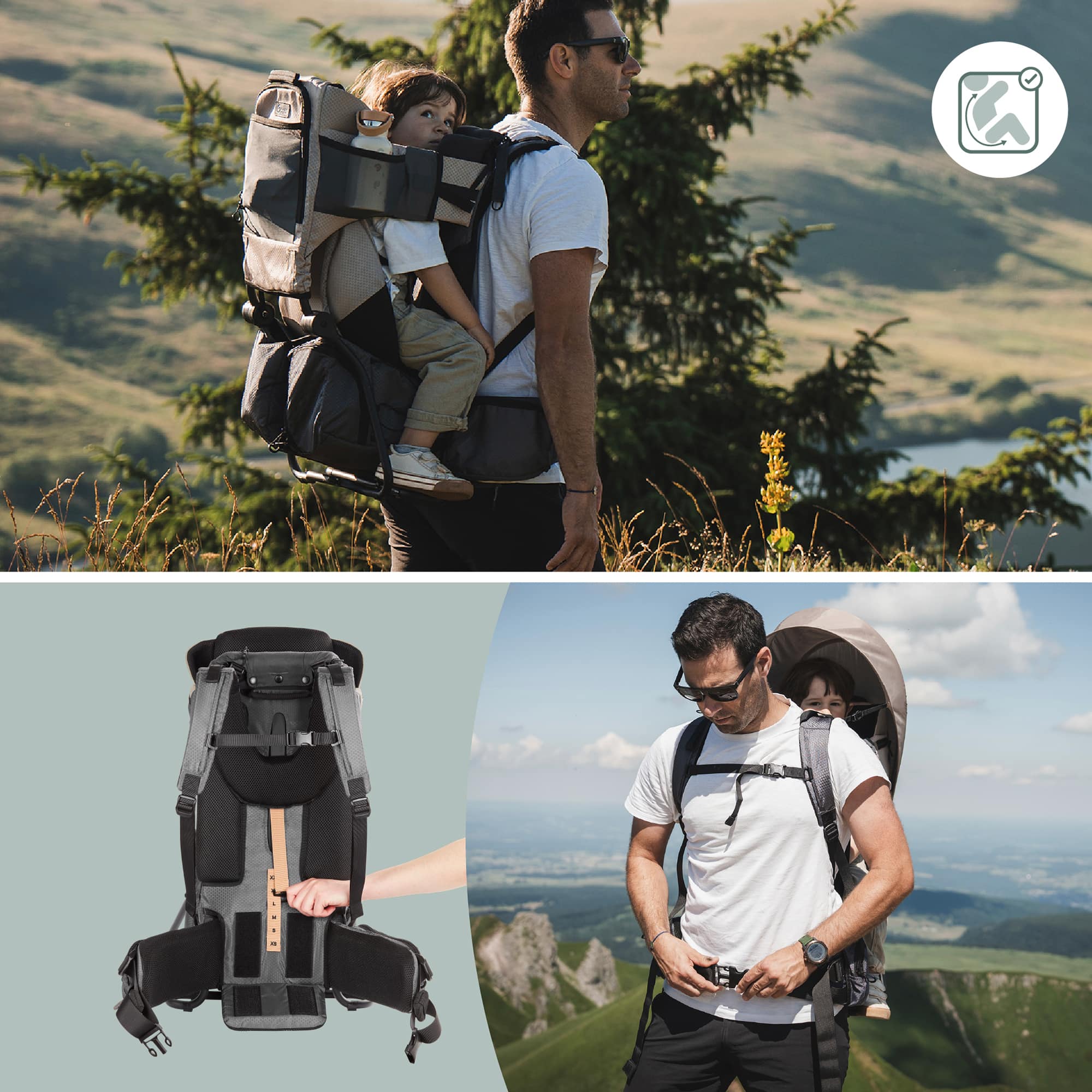 Rückentragen, babymoov, Beige – Produktansicht