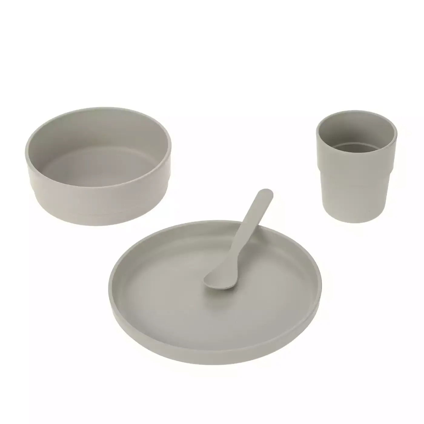 Kindergeschirr-Set Uni Warm Grey LÄSSIG Grau Grau 2000580696608 1