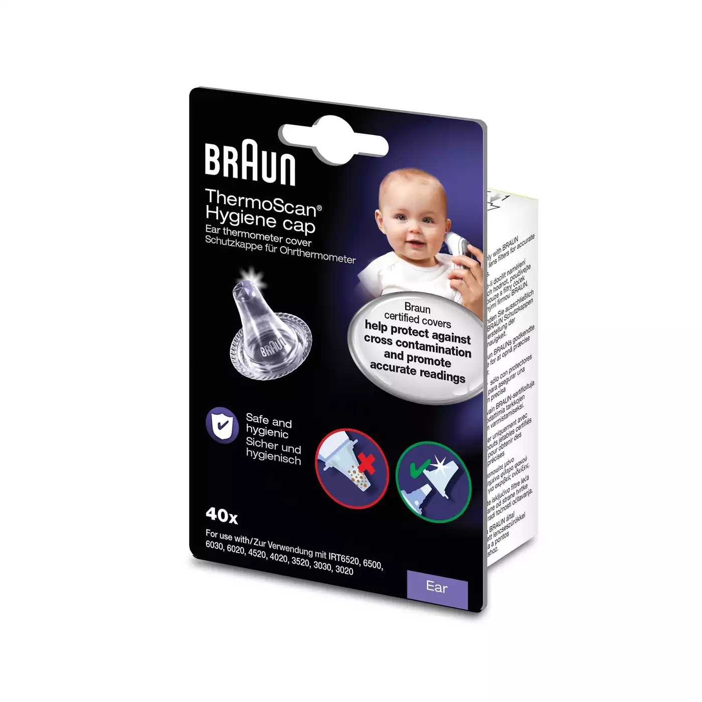 Fieberthermometer, BRAUN, Transparent – Produktansicht