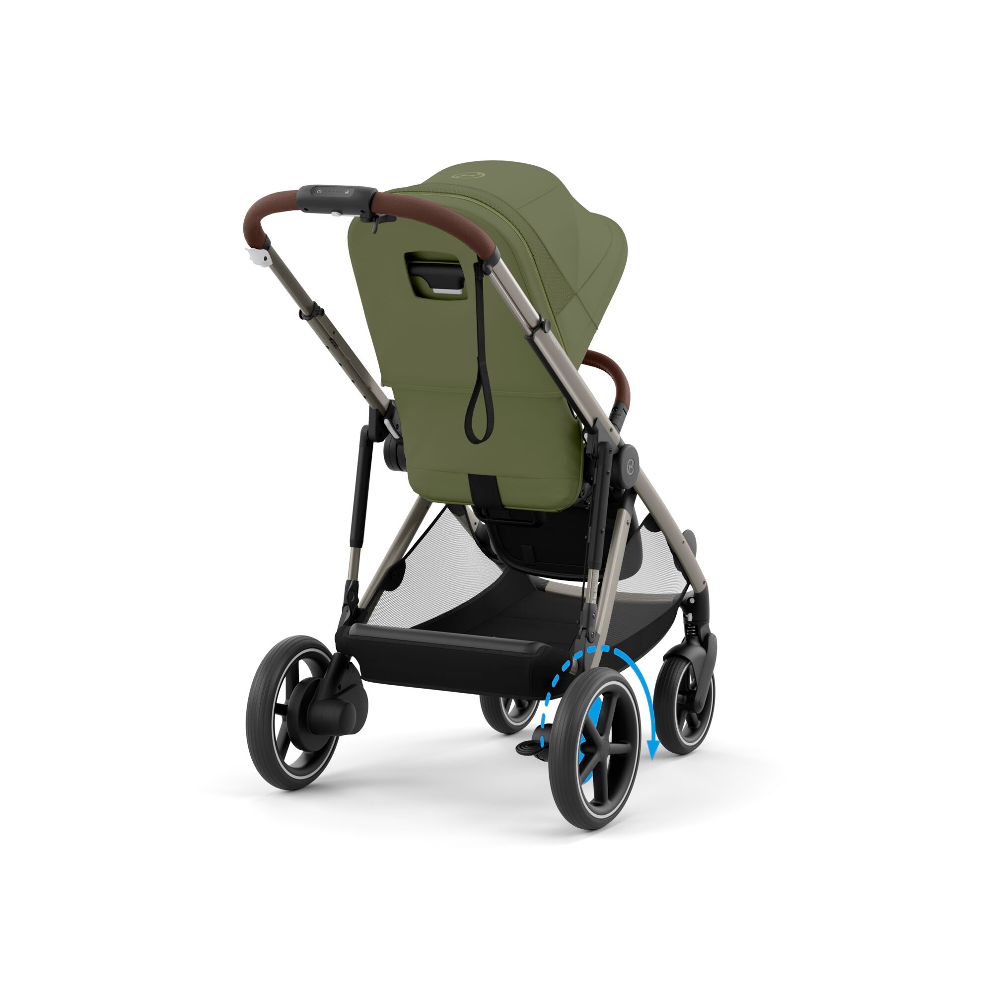 Sportwagen, cybex, Grün – Besonderheit: mit E-Antrieb und Multi-Terrain-Support - leicht gesteuert über den intuitiven Hebel am Schiebegriff