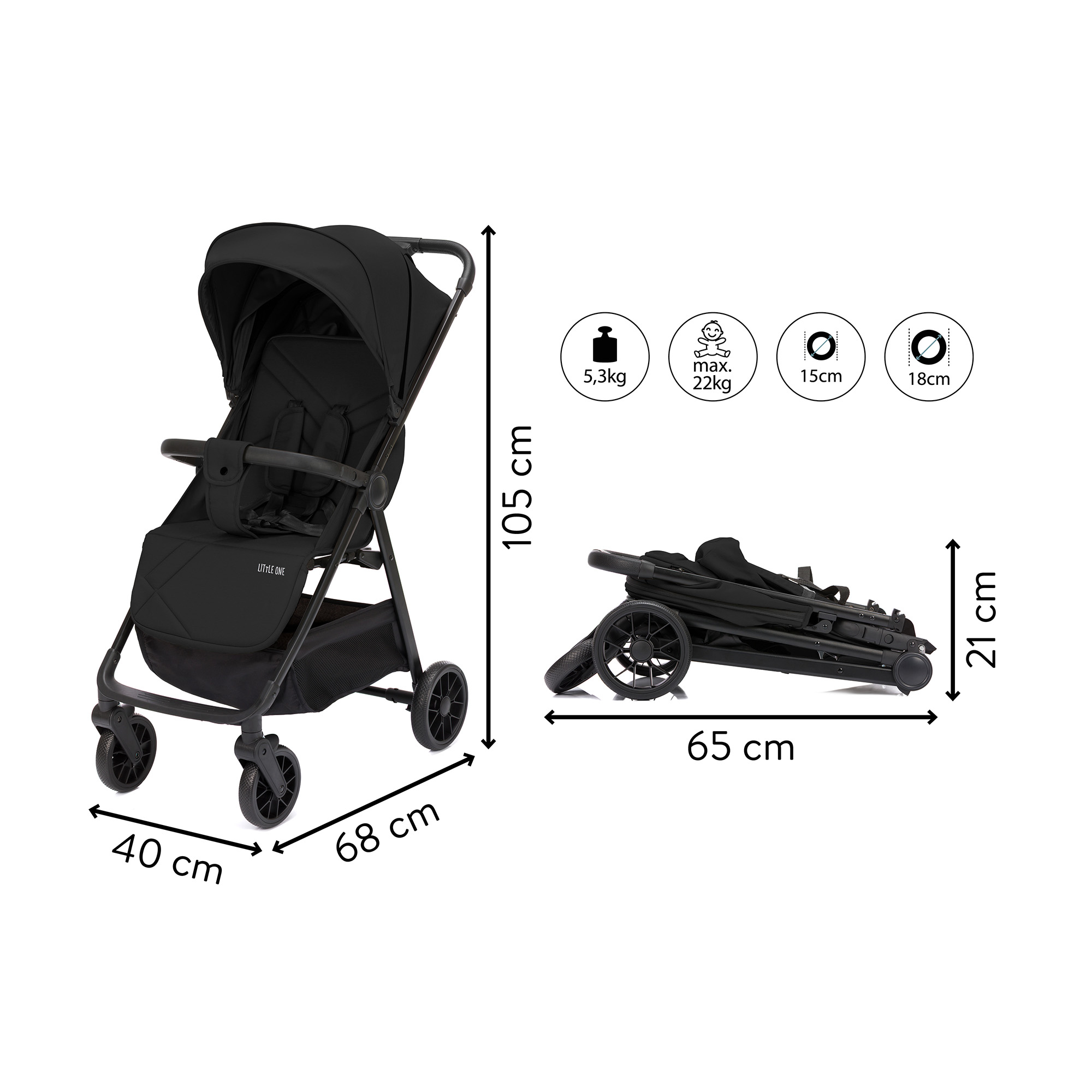 Buggys, LITTLE ONE, Schwarz – Produktansicht