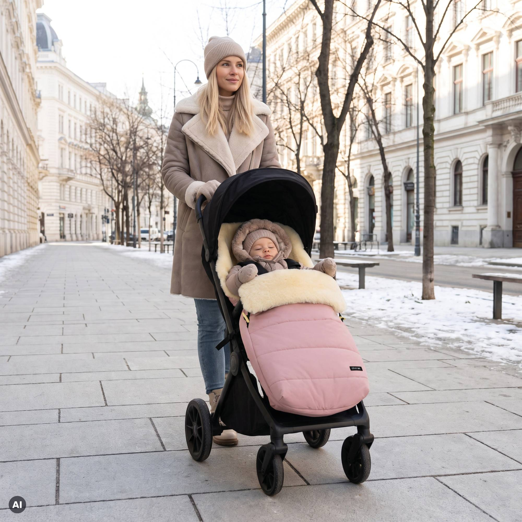 Fußsäcke & Decken, LITTLE ONE, Pink – Besonderheit: Innen aus 100% echtem Lammfell