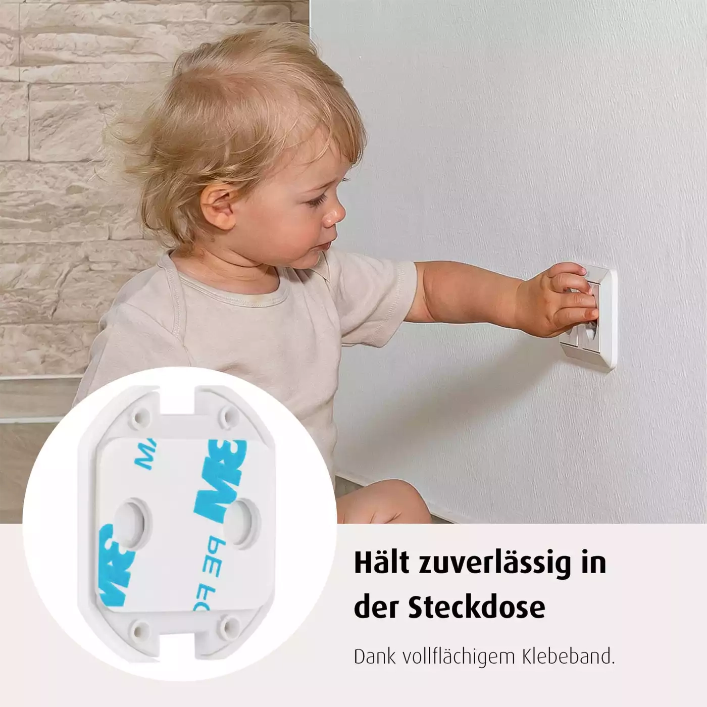 Steckdosensicherung, reer, Weiß – Produktansicht