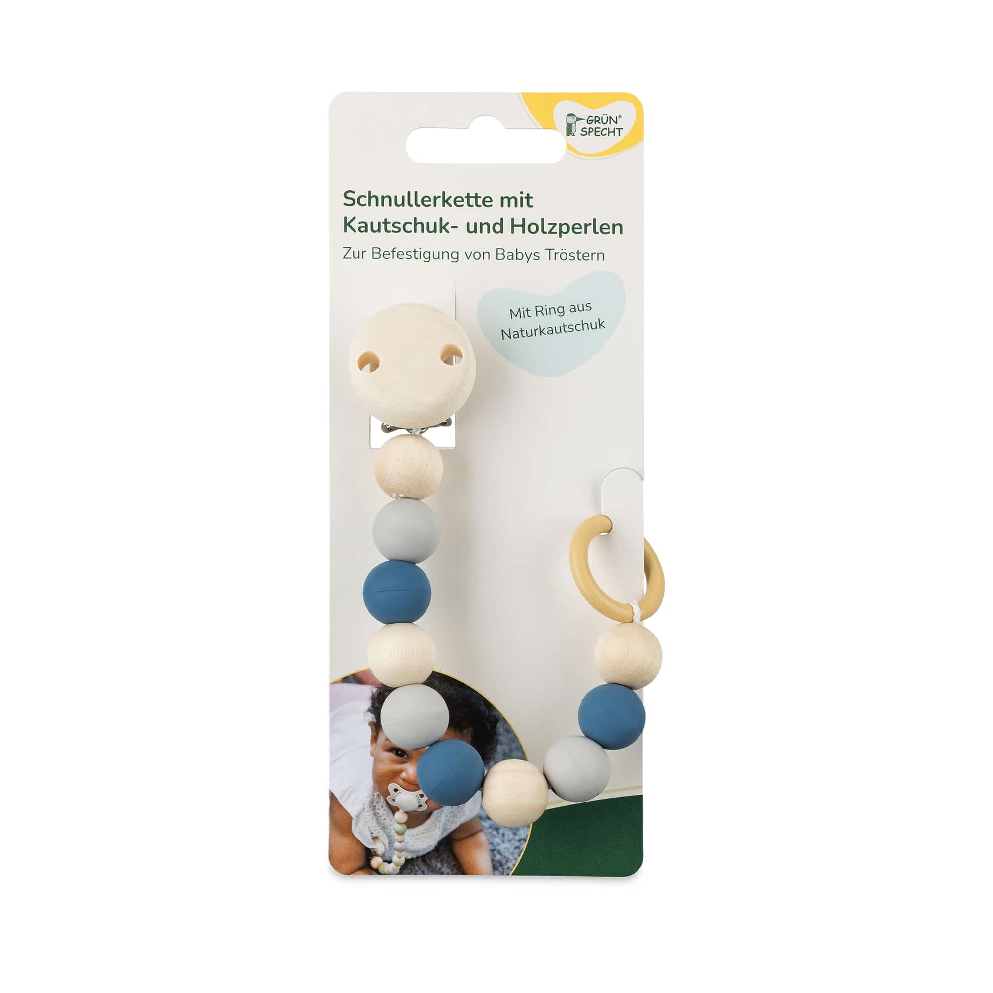 Schnullerketten, GRÜNSPECHT, Blau – Produktansicht