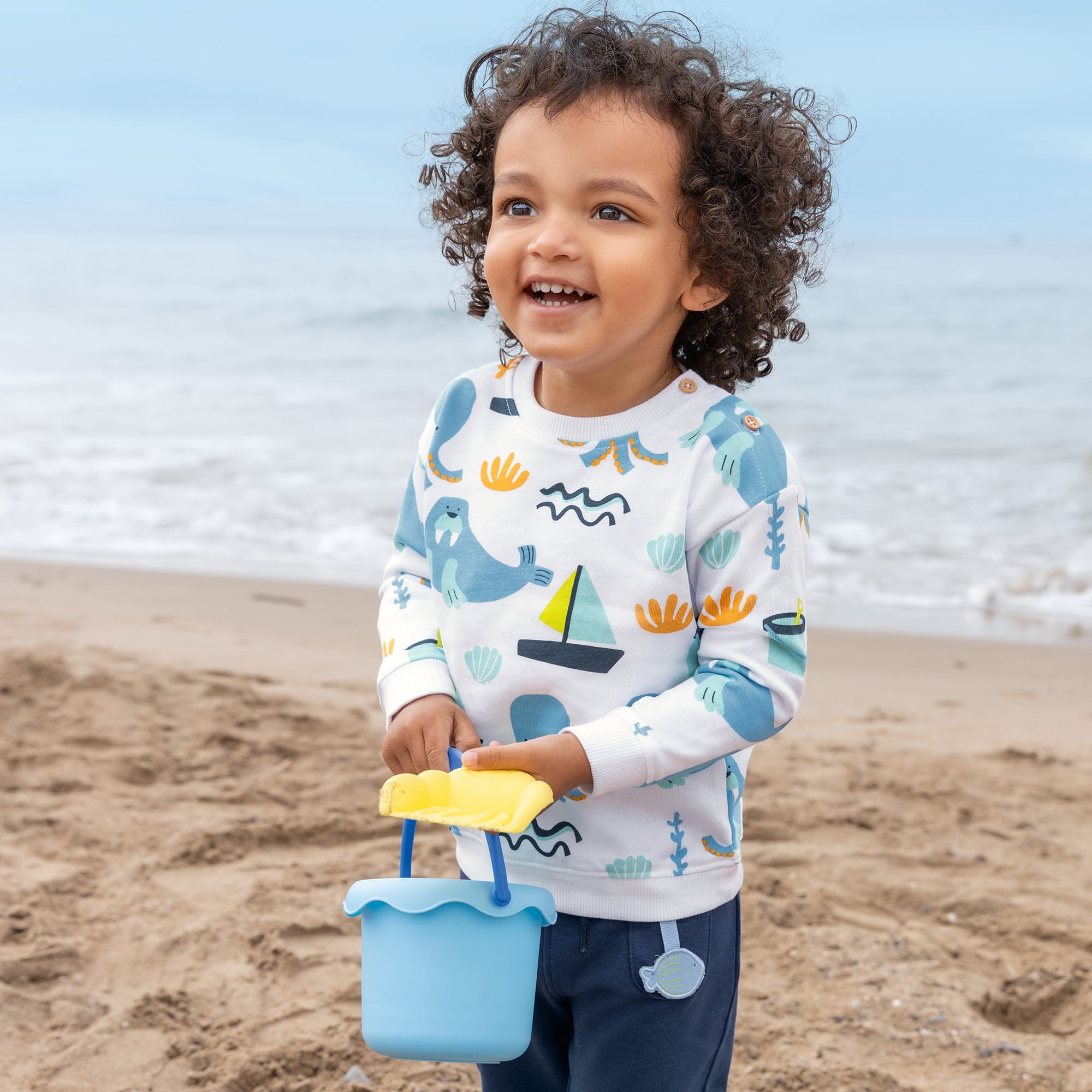 Jogginghosen, blue seven, Blau – Besonderheit: aus 100% Baumwolle