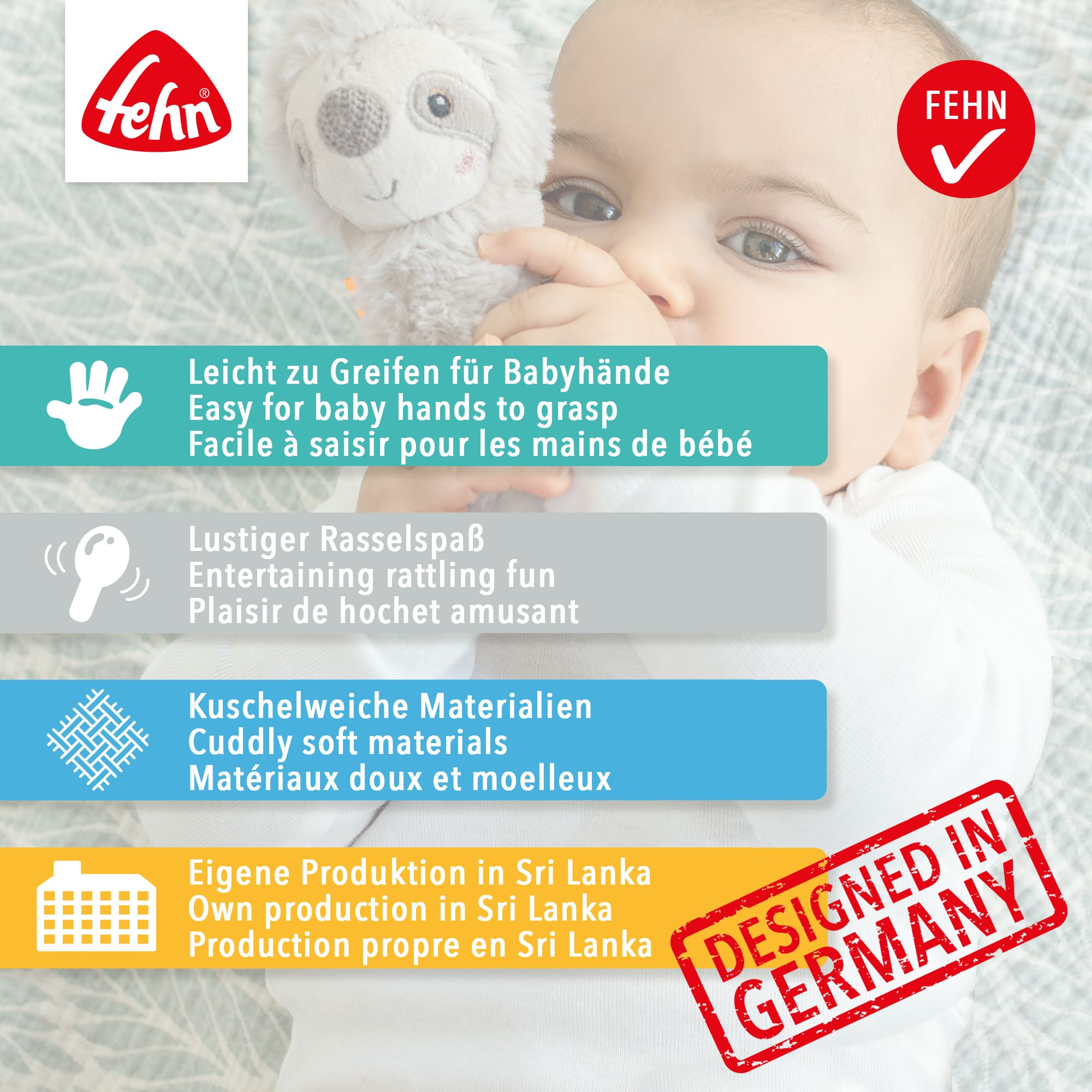 Rasseln & Greiflinge, fehn, Mehrfarbig – Produktansicht