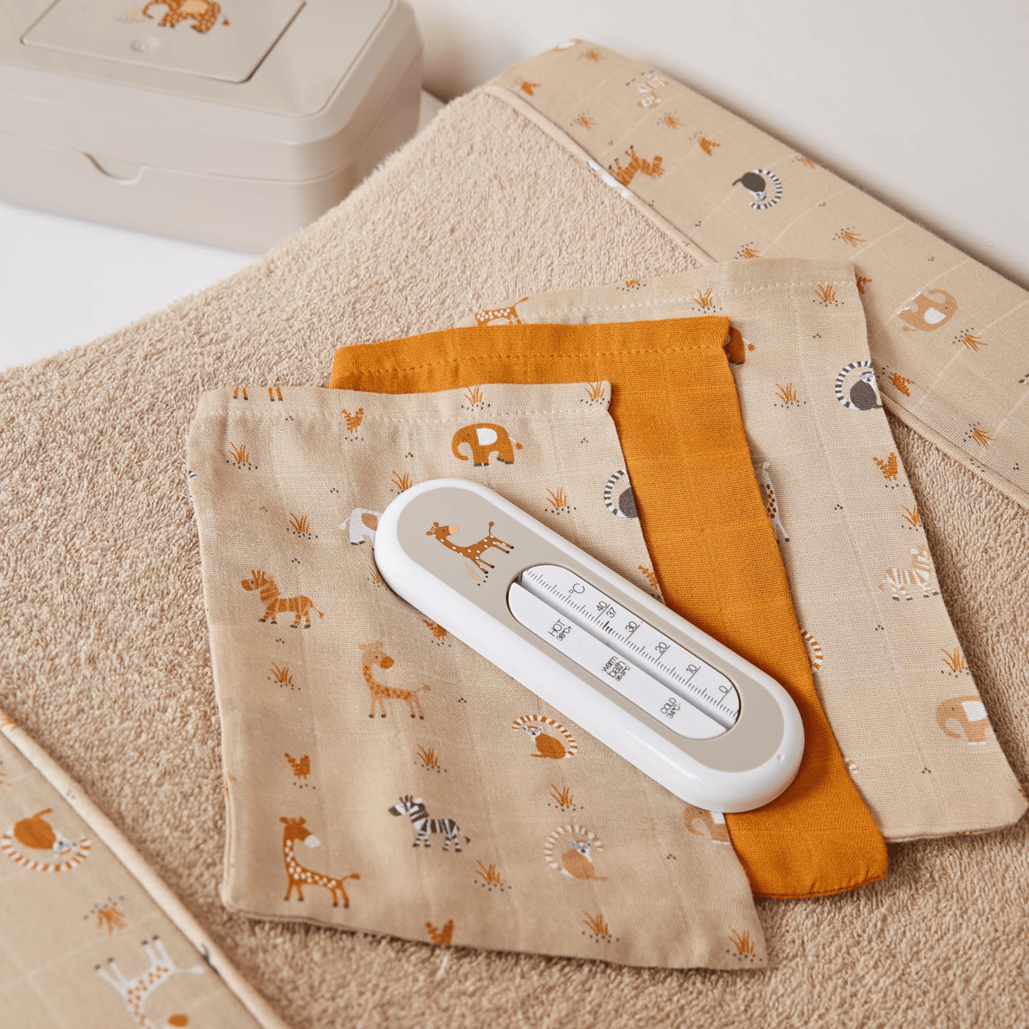 Waschlappen, bébé BASICS, Taupe – Besonderheit: 100% Frottee