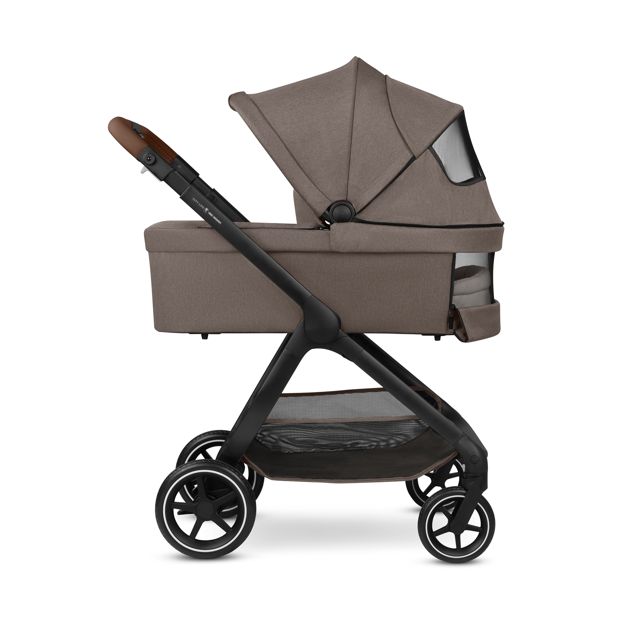 Kinderwagen Komplettsets, ABC DESIGN, Beige – Besonderheit: 3in1 Set mit Kinderwagen, Babywanne, Babyschale und Zubehör