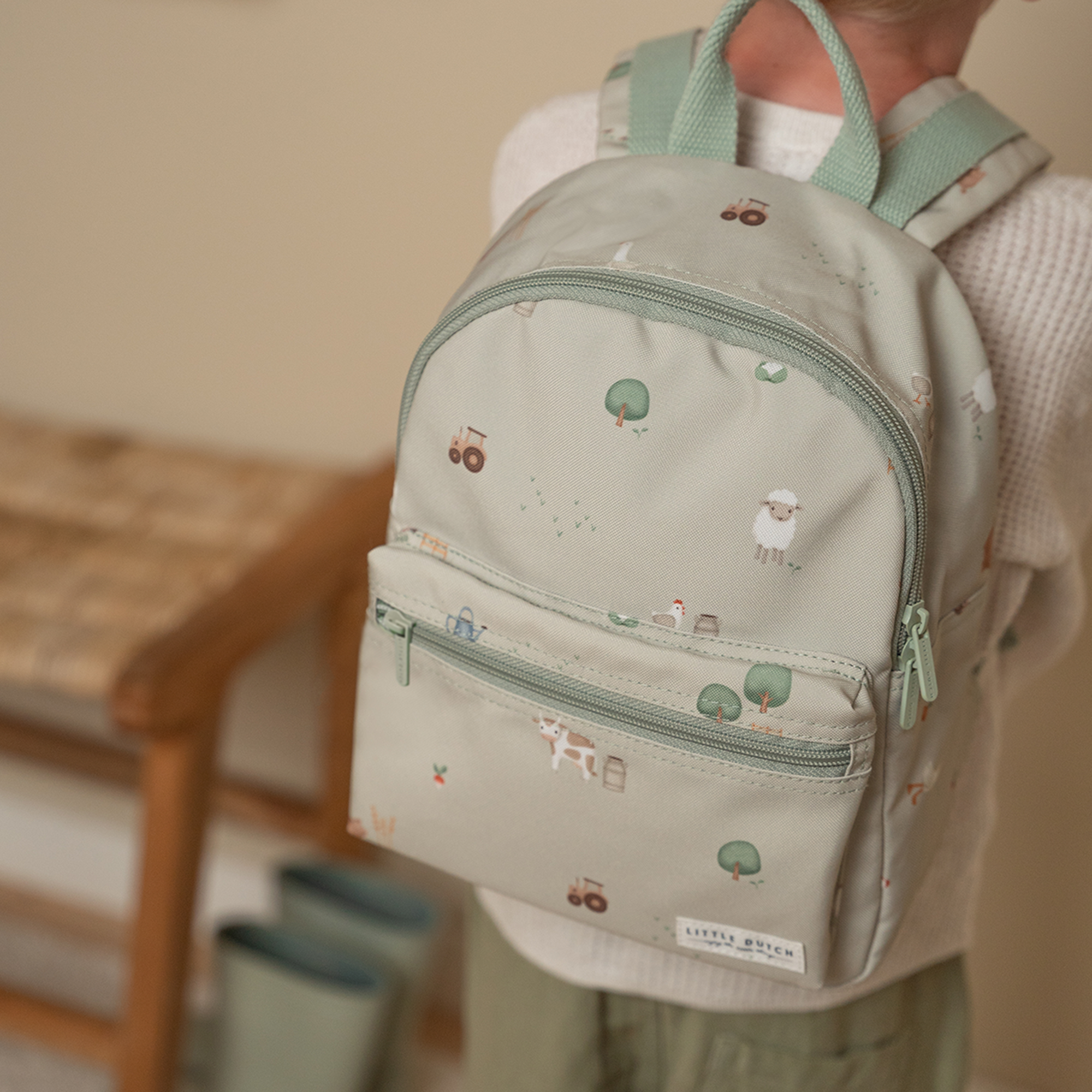 Kinderrucksäcke, LITTLE DUTCH, Grün – Produktansicht