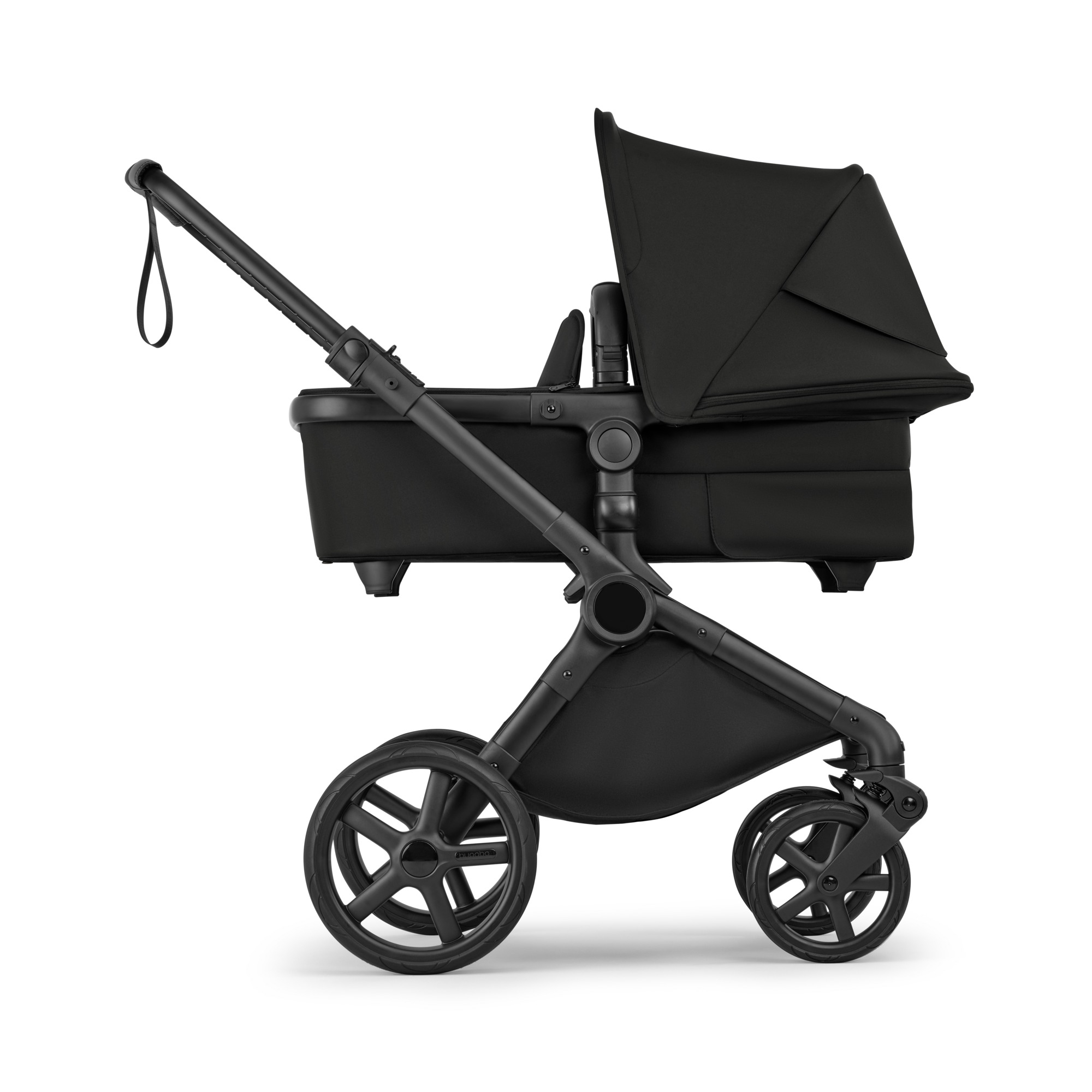 Kombi-Kinderwagen, bugaboo, Schwarz – Besonderheit: ergonomischer, wendbarer und verstellbarer gepolsterter Sitz