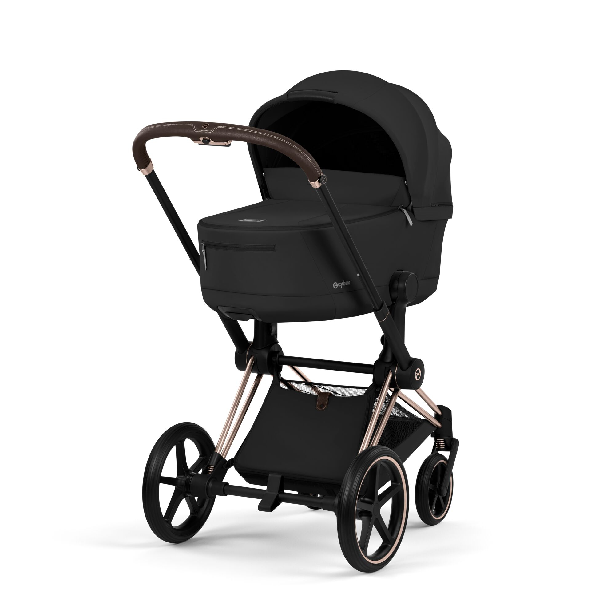 Kombi-Kinderwagen, cybex PLATINUM, Braun – Besonderheit: mit Babywanne auf dem Rahmen faltbar