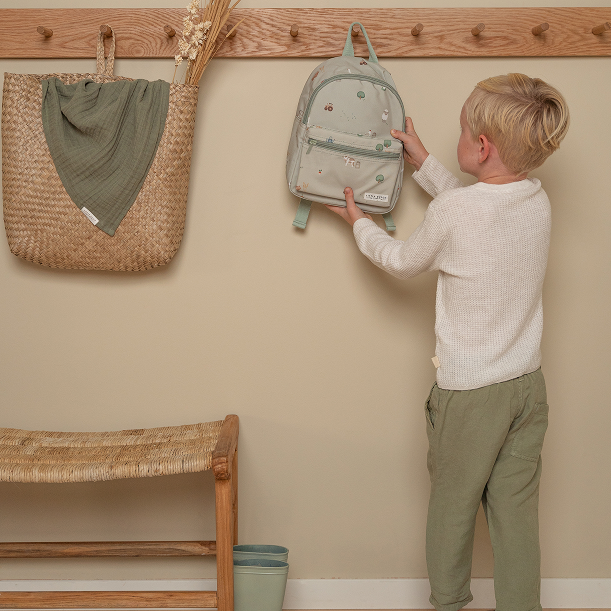 Kinderrucksäcke, LITTLE DUTCH, Grün – Produktansicht