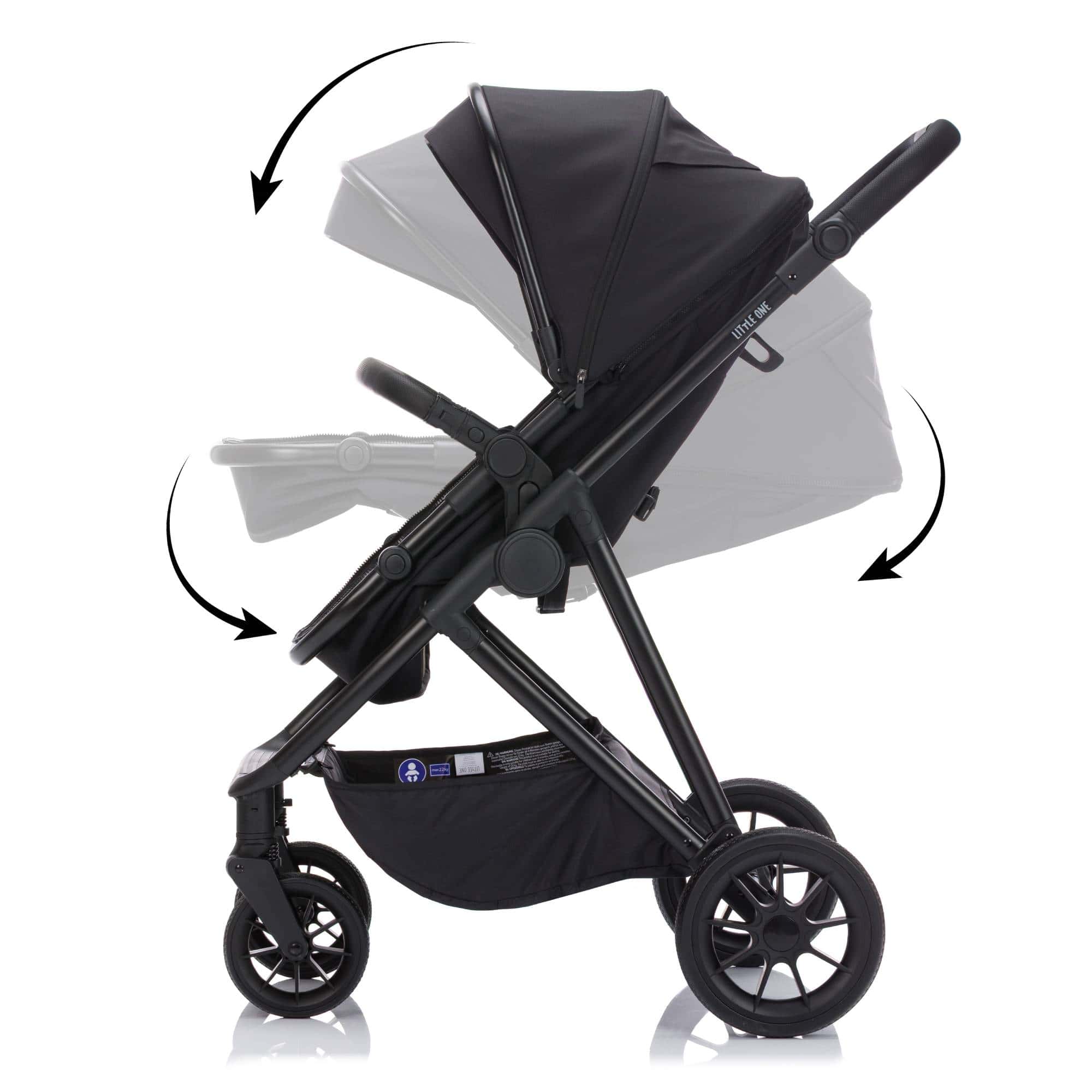 Kombi-Kinderwagen, LITTLE ONE, Schwarz – Produktansicht