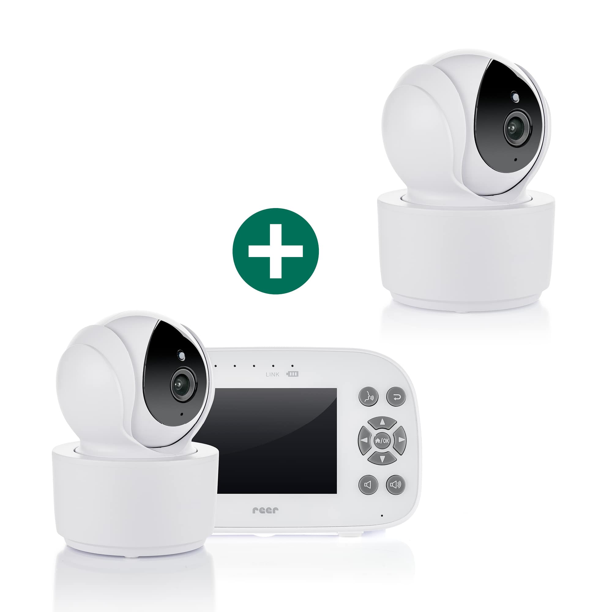Video Babyphone, reer, Weiß – Besonderheit: Set aus Video-Babyphone und 2 Kameras 