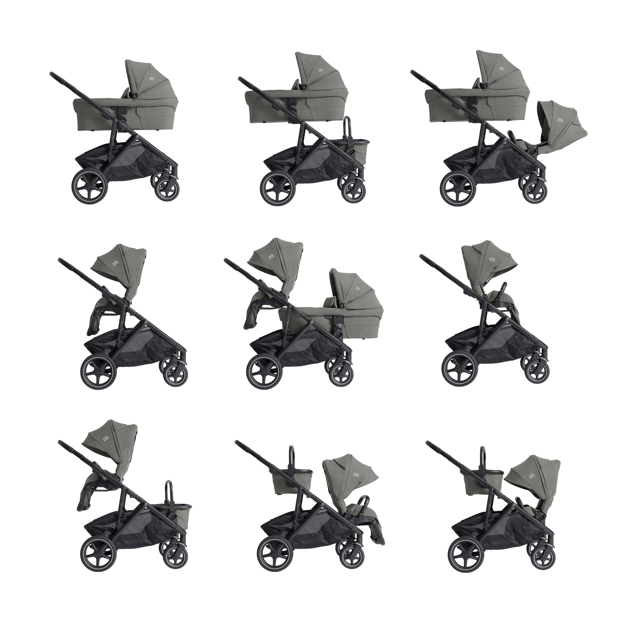Kombi-Kinderwagen, Joie signature, Grün – Produktansicht