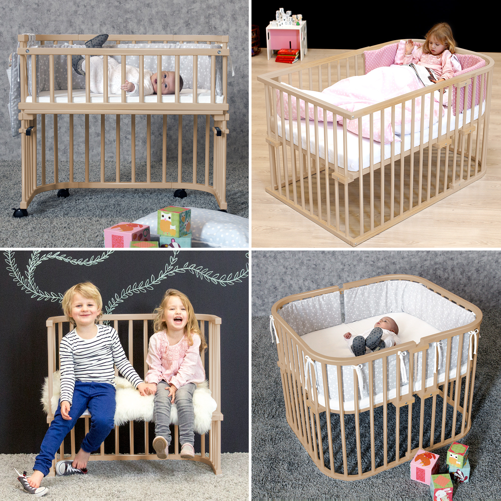 Beistellbetten, babybay, Beige – Produktansicht