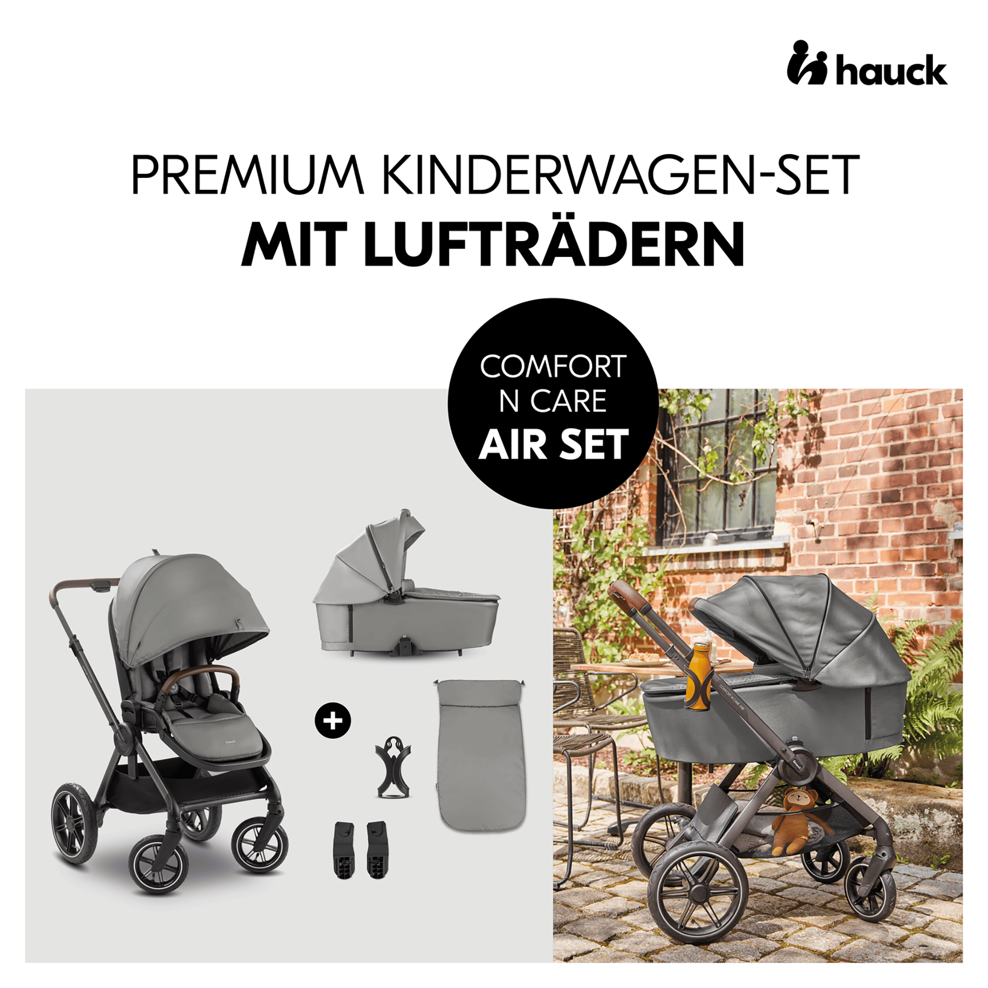 Kombi-Kinderwagen, hauck, Grau – Produktansicht