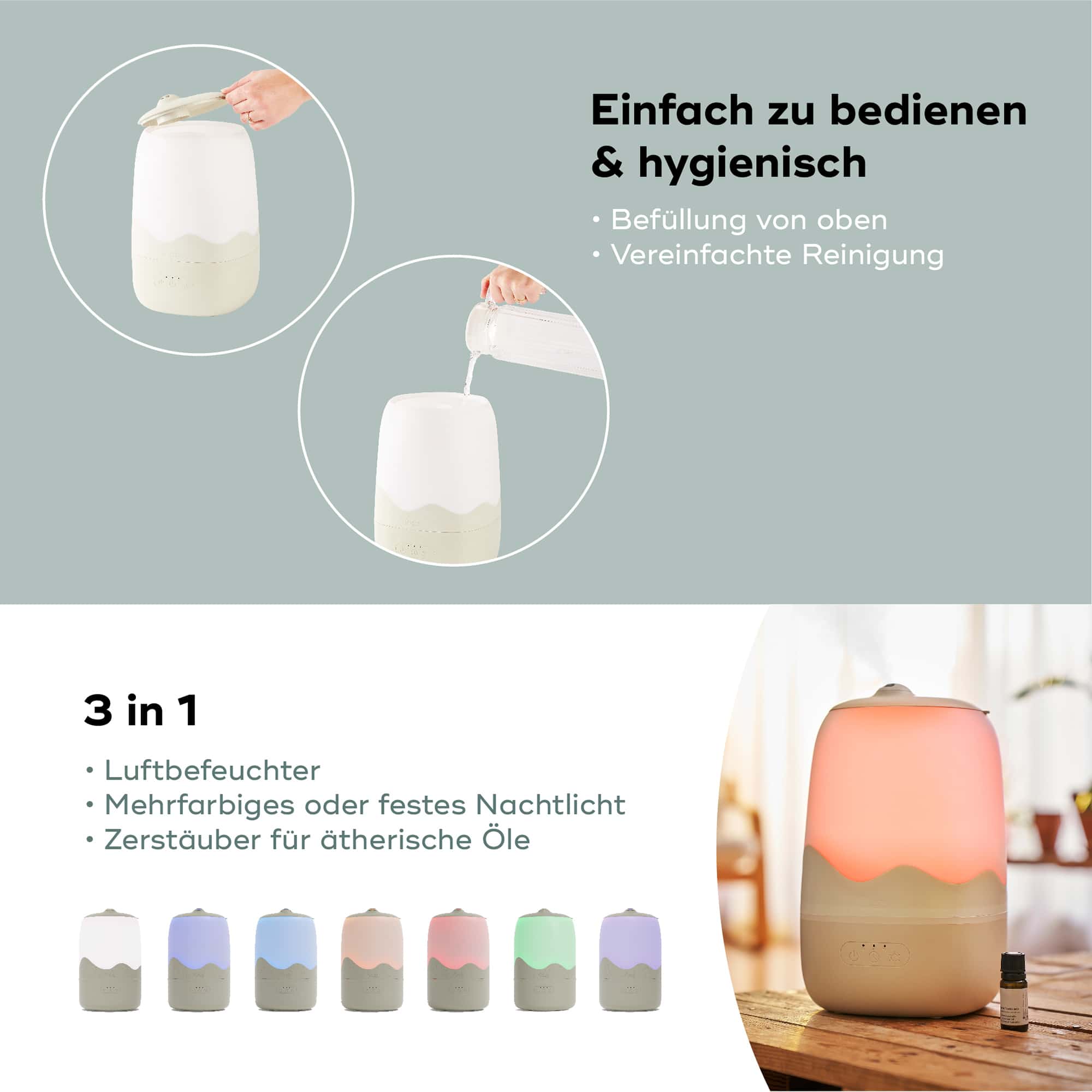 Luftbefeuchter, babymoov, Beige – Produktansicht