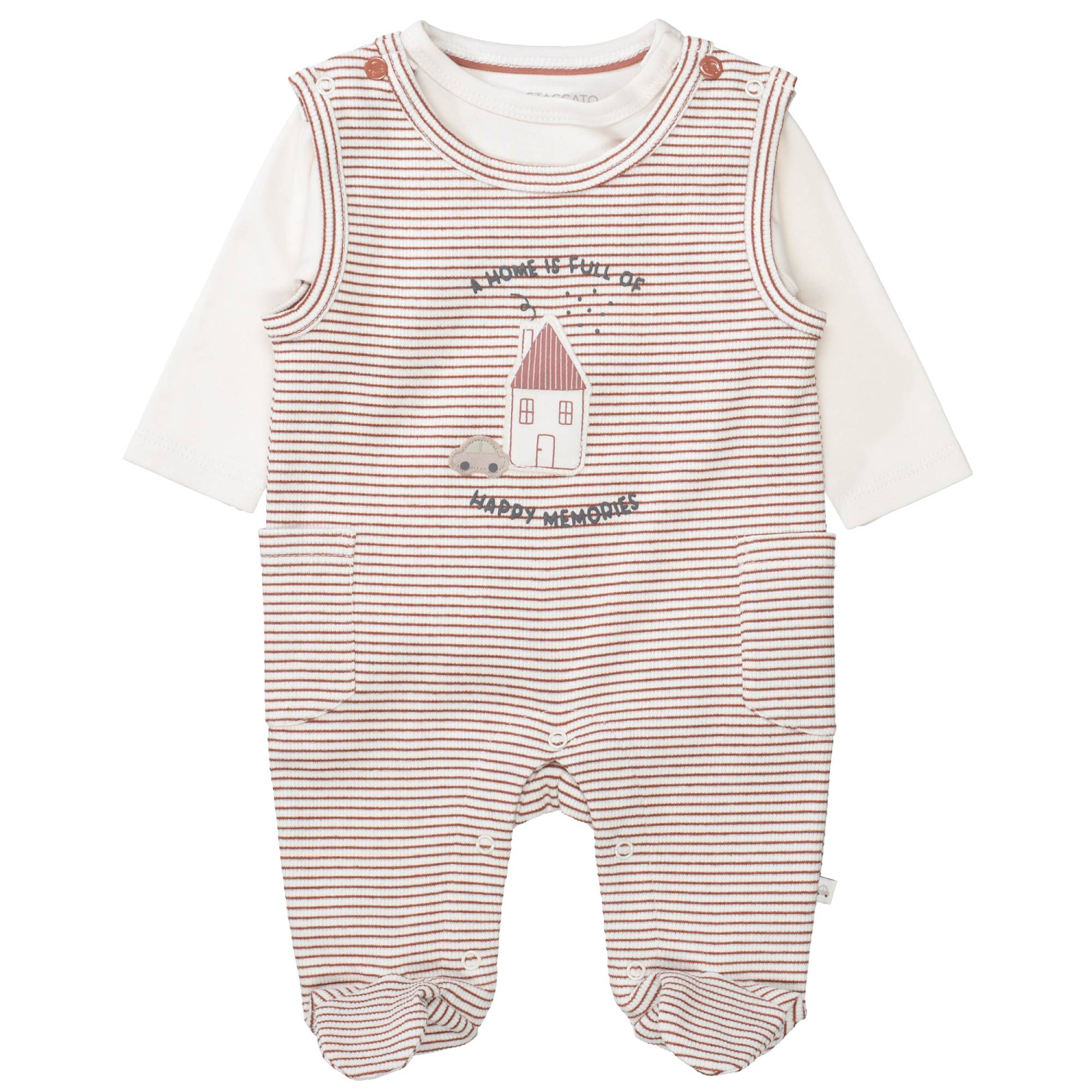 Strampler, STACCATO, Rot – Besonderheit: Set bestehend aus Strampler und Langarmshirt